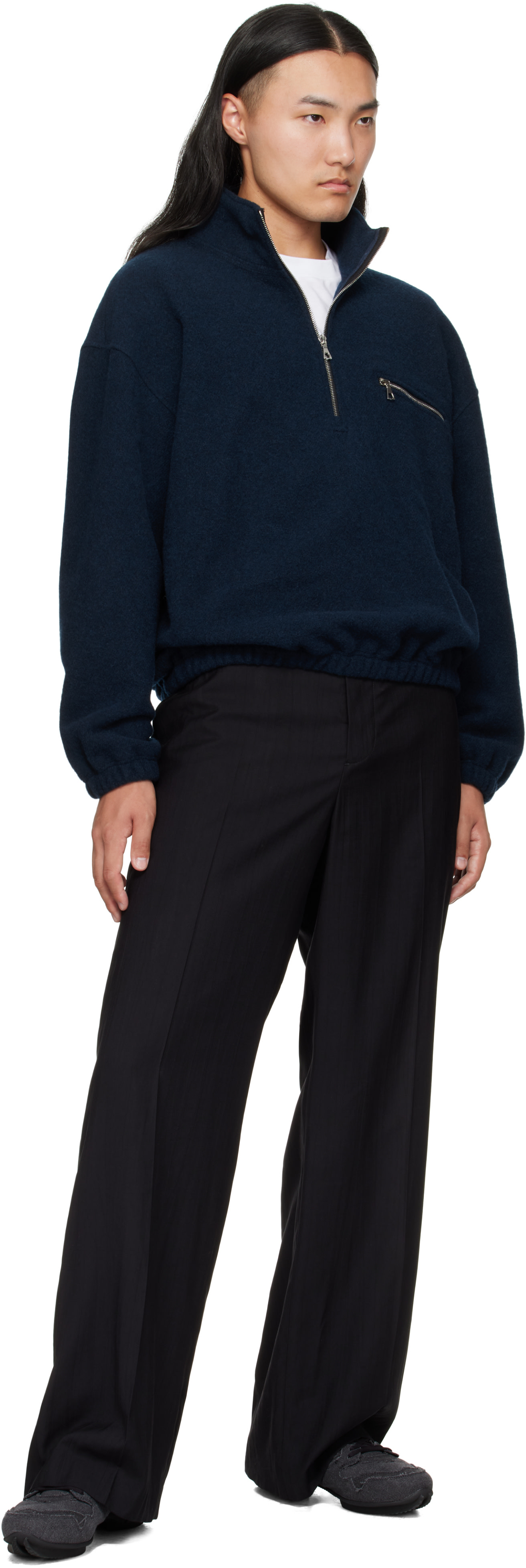 Rier - Pull bleu en molleton