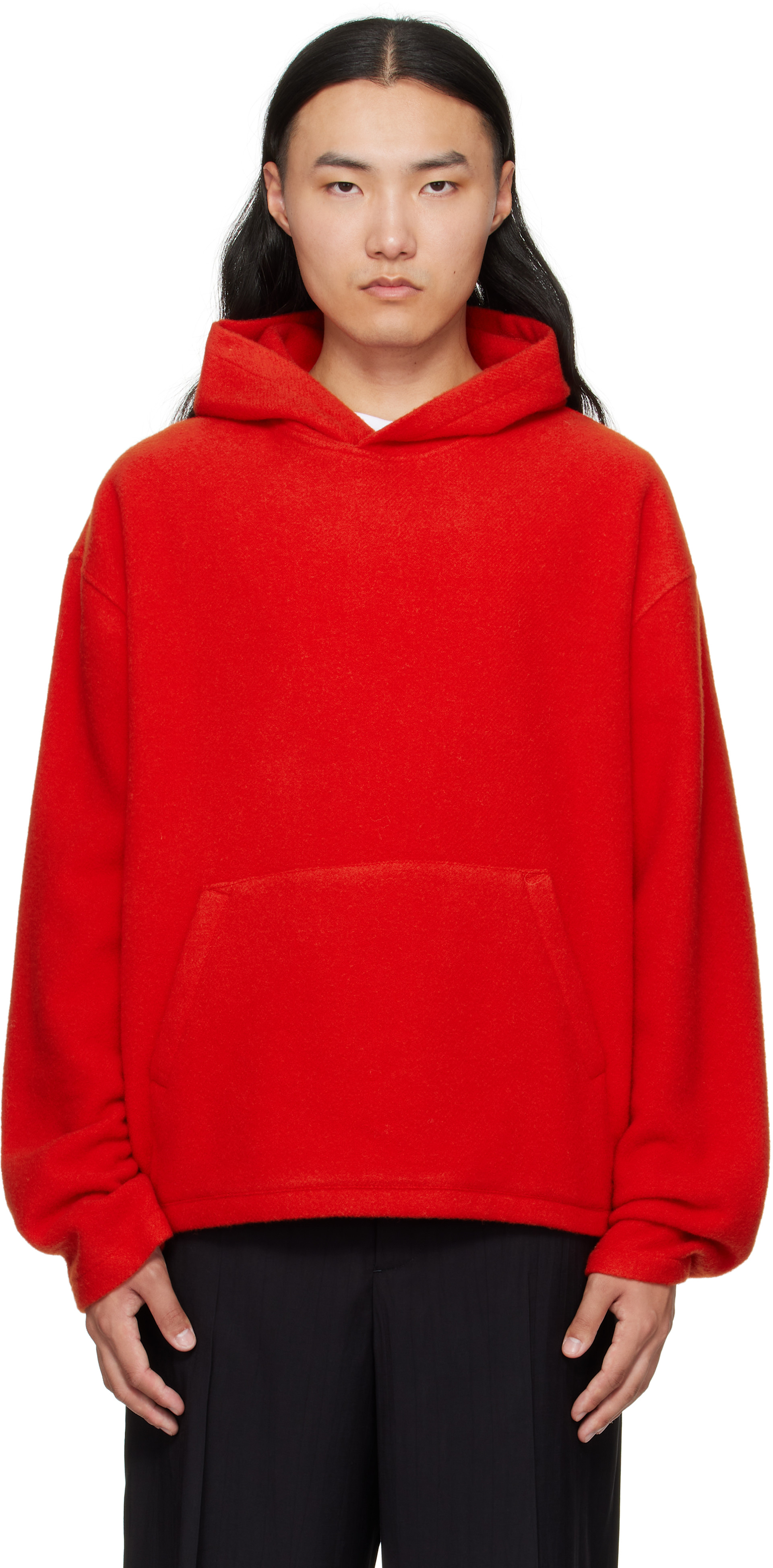 Rier - Pull à capuche orange en molleton