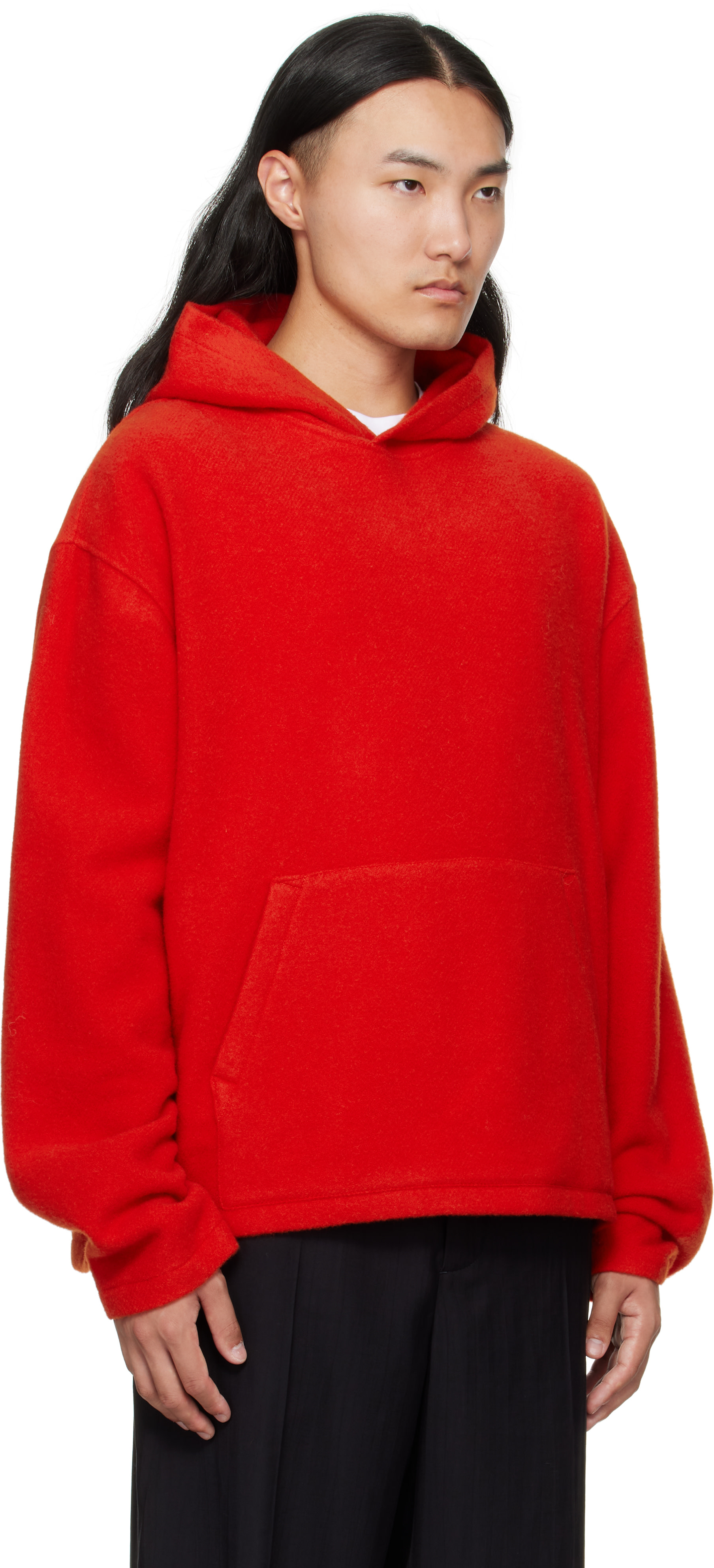 Rier - Pull à capuche orange en molleton