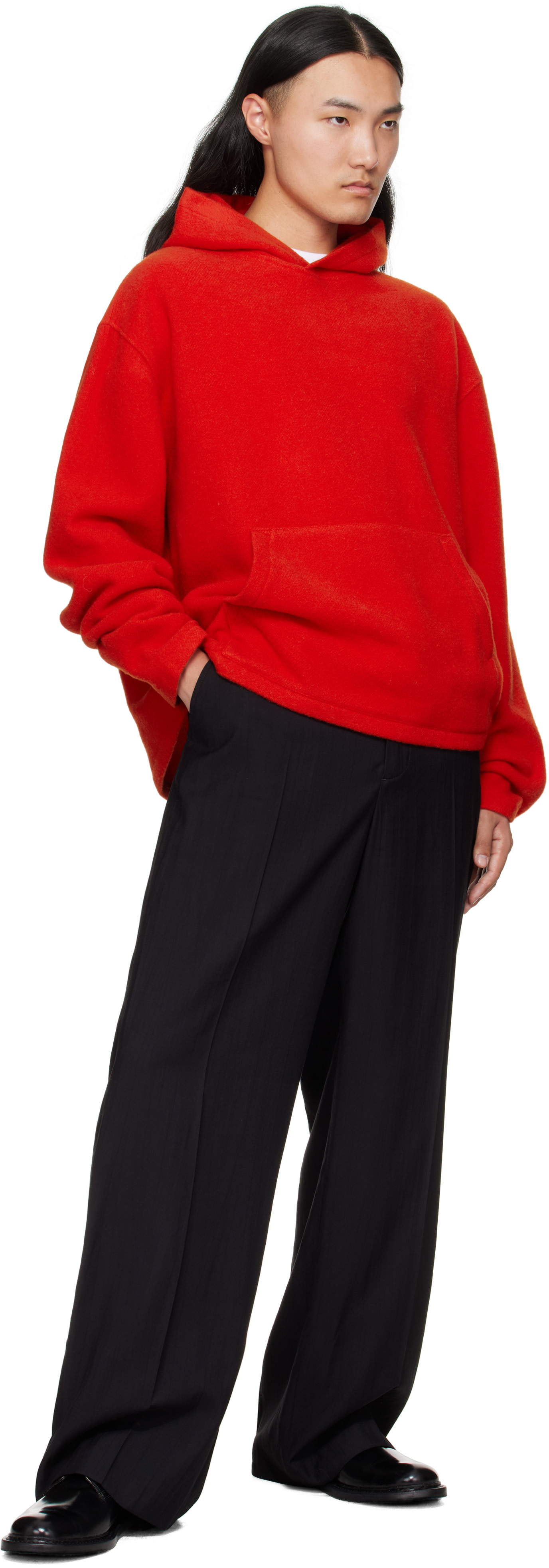 Rier - Pull à capuche orange en molleton