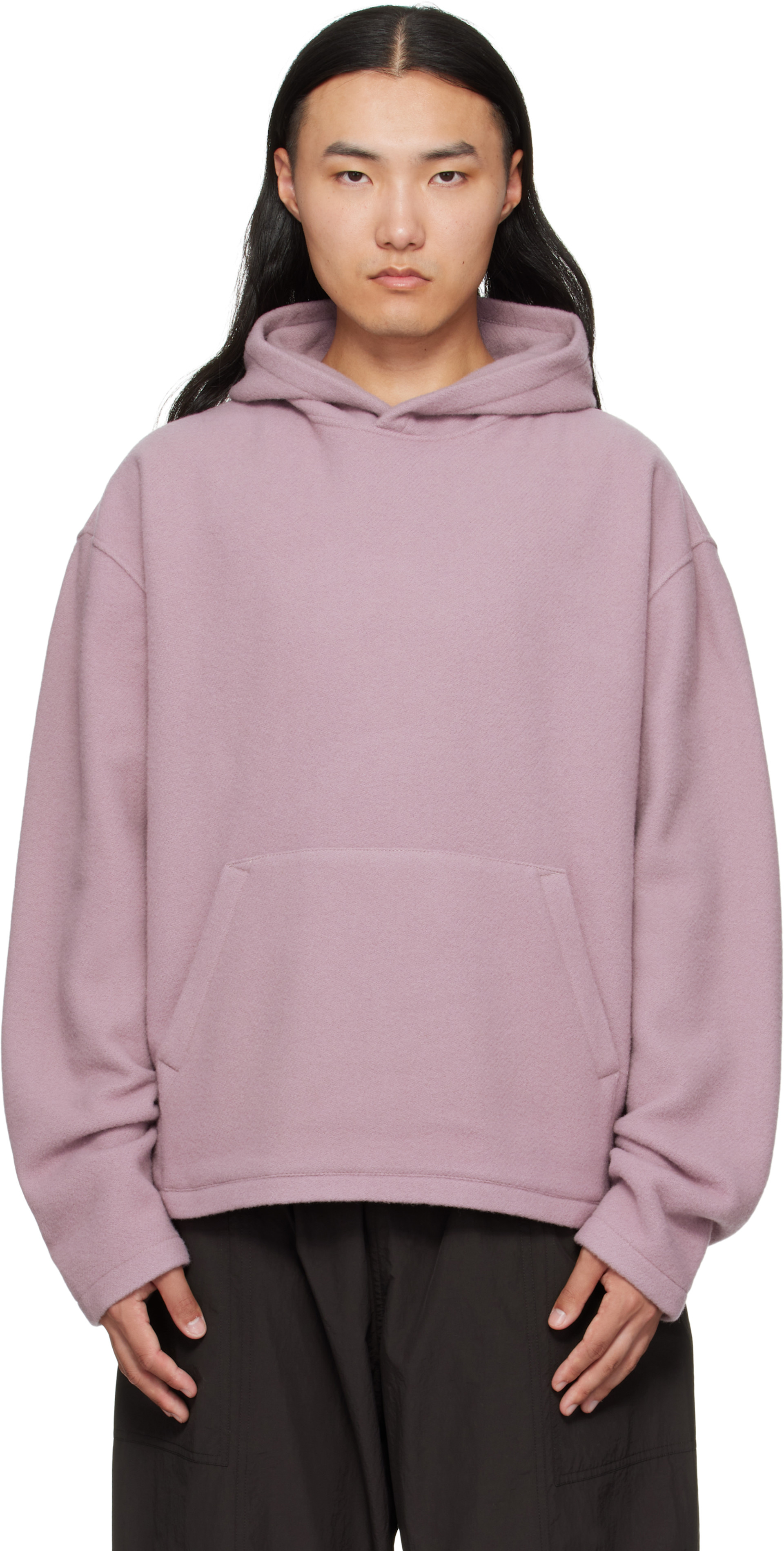 Rier - Pull à capuche rose en molleton