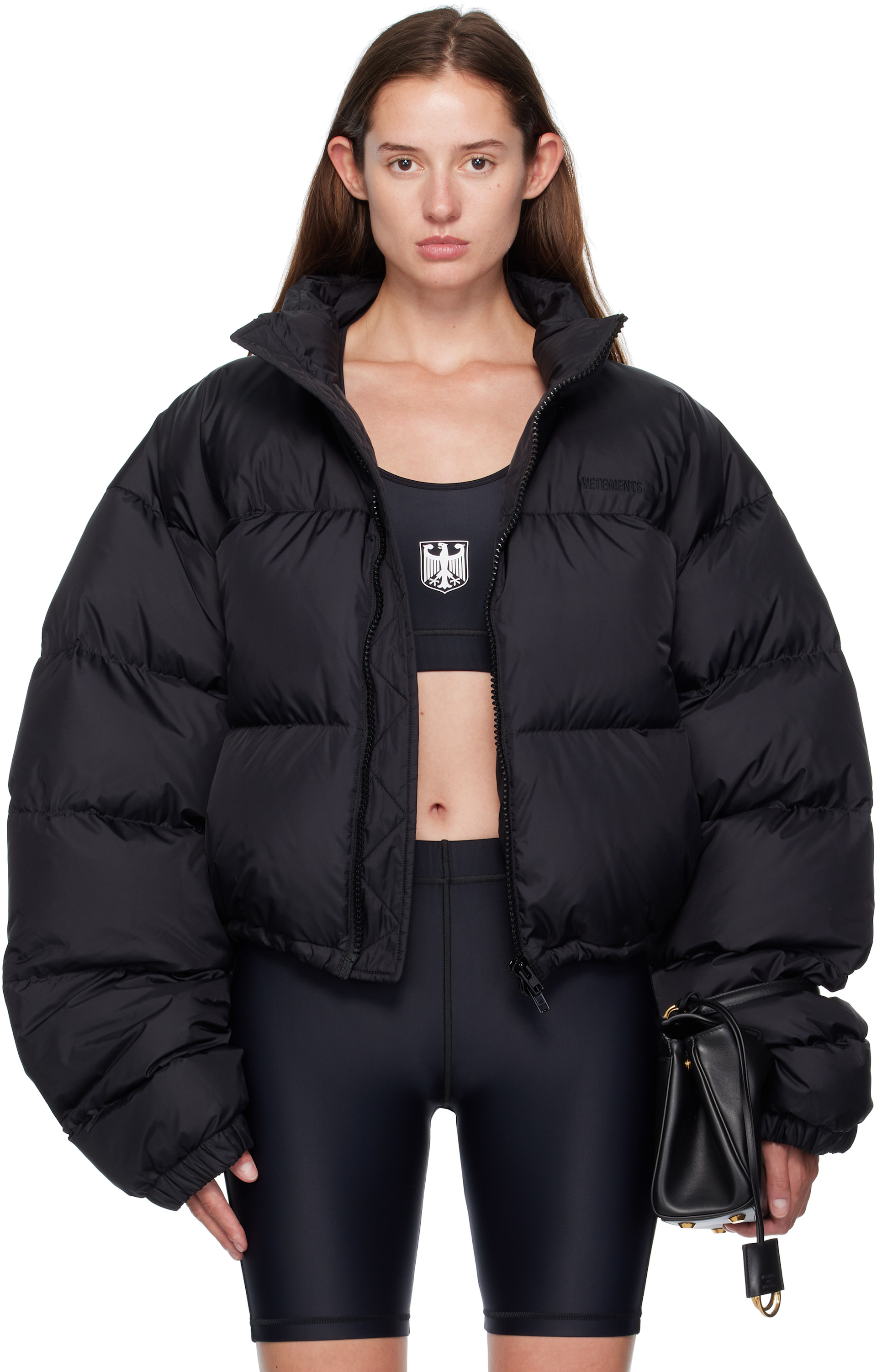Limited Edition Vetements Puffer Coat VETEMENTS: Black Double Logo 