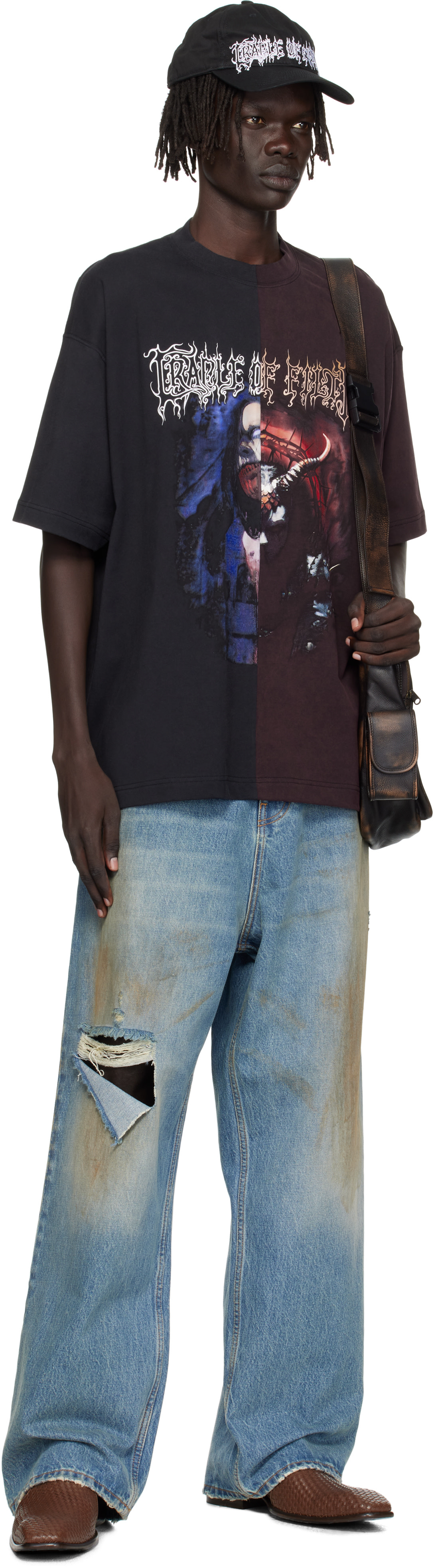 VETEMENTS: Blue Distressed Baggy Jeans | SSENSE