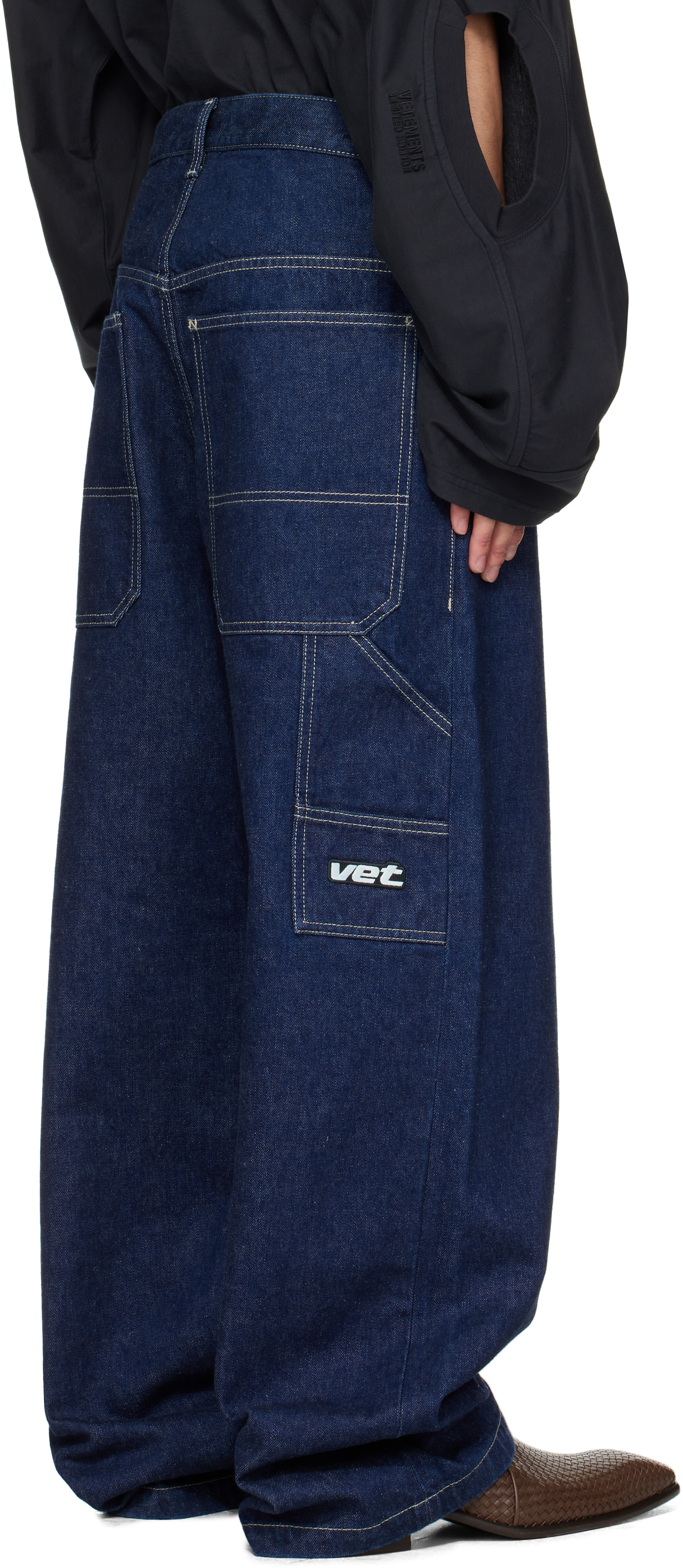VETEMENTS: Navy Hip-Hop Jeans | SSENSE