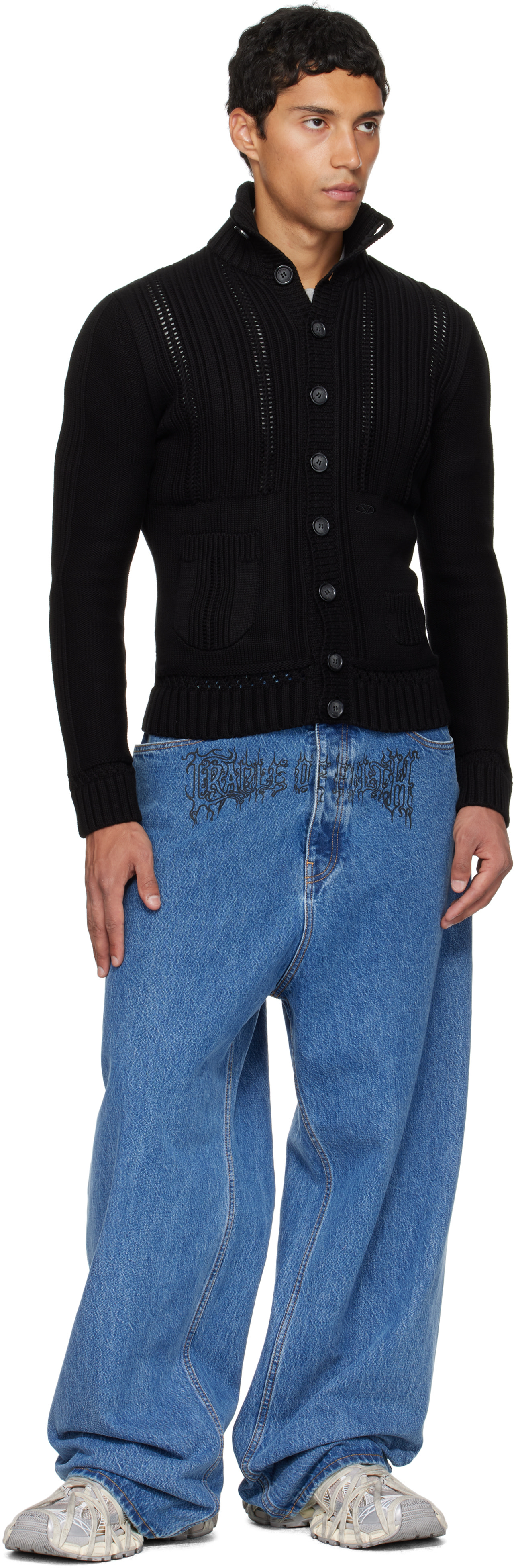 VETEMENTS - 블랙 카고 가디건