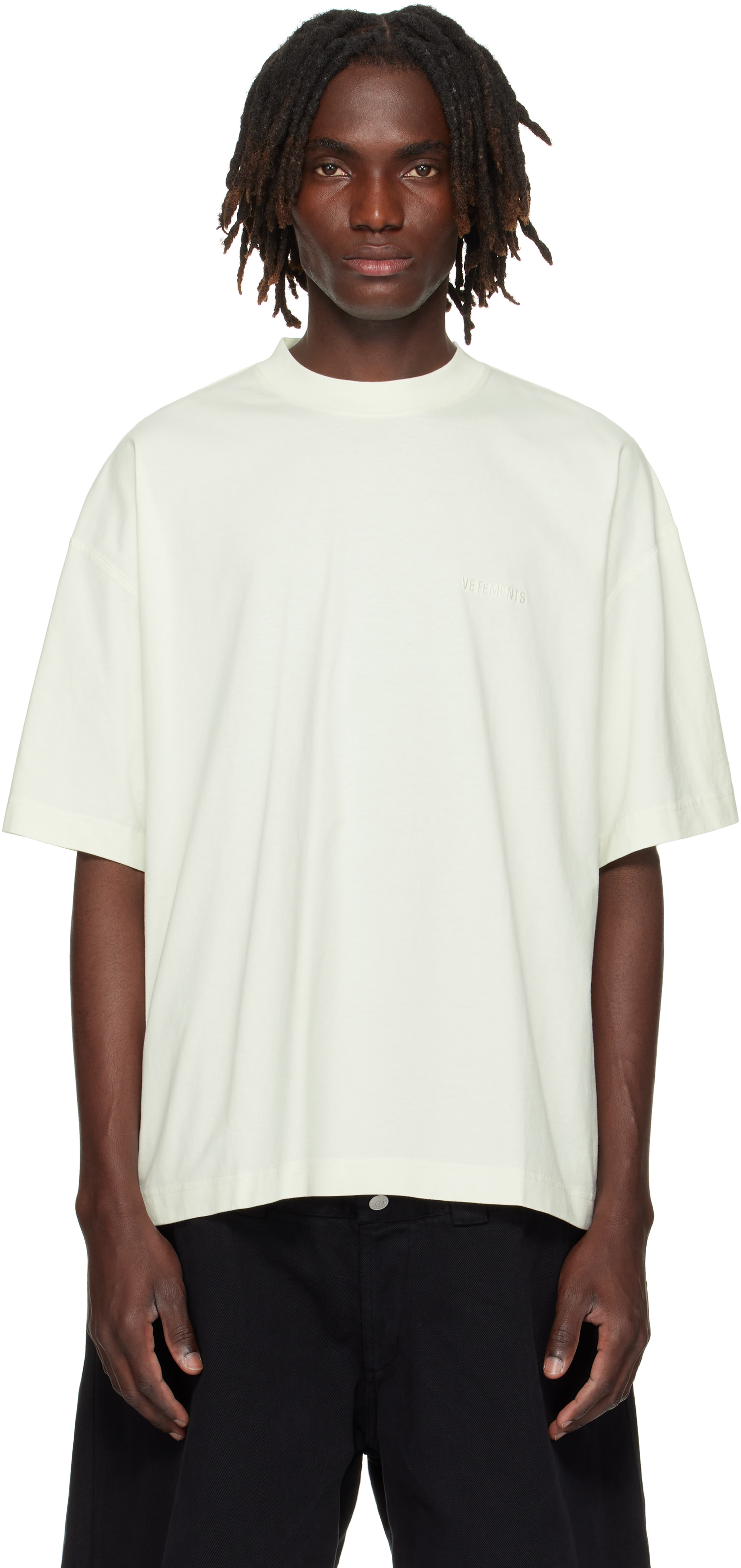 VETEMENTS: White Logo Regular T-shirt | SSENSE