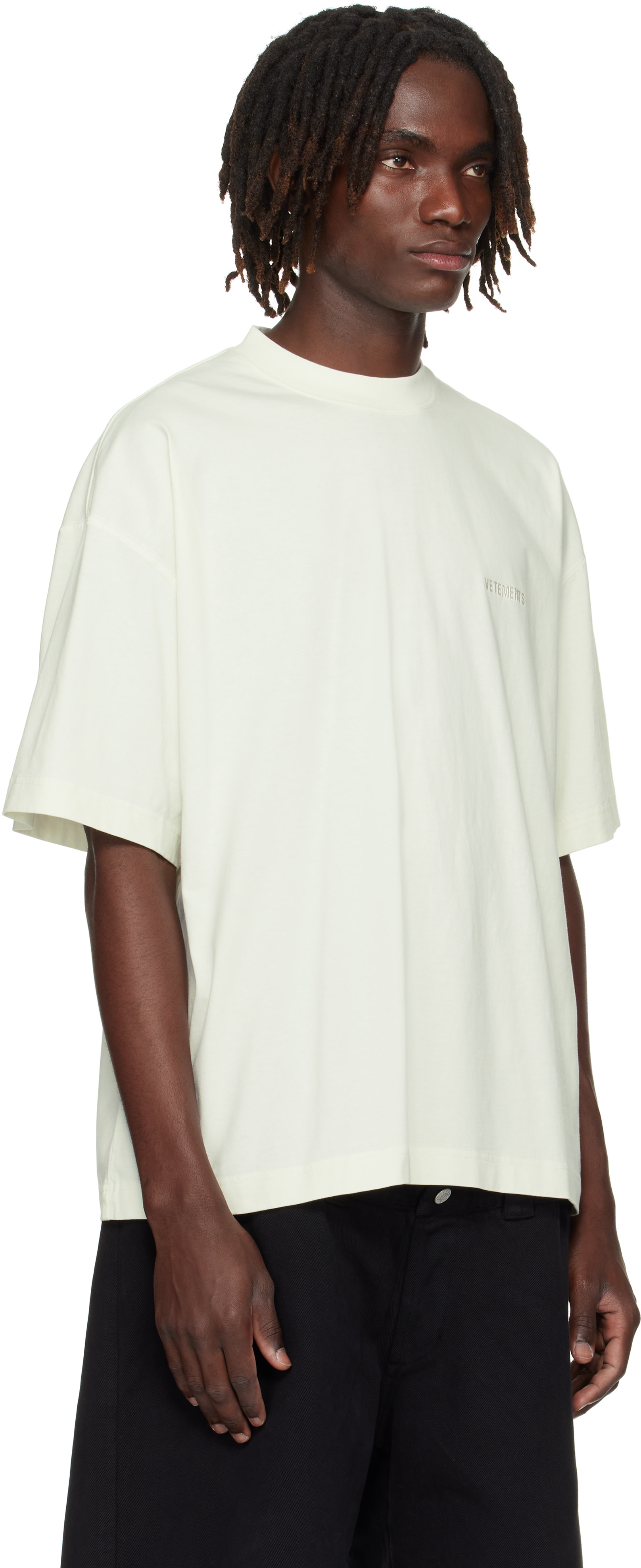 VETEMENTS: White Logo Regular T-shirt | SSENSE Italy