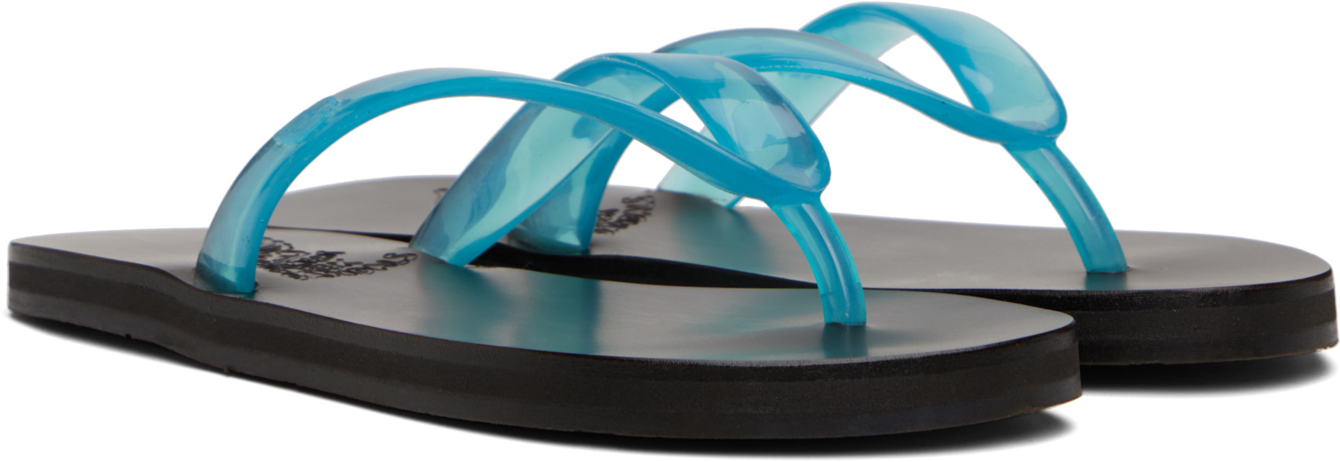 Ancient Greek Sandals: Blue Saionara Jelly Flip-Flops | SSENSE Canada