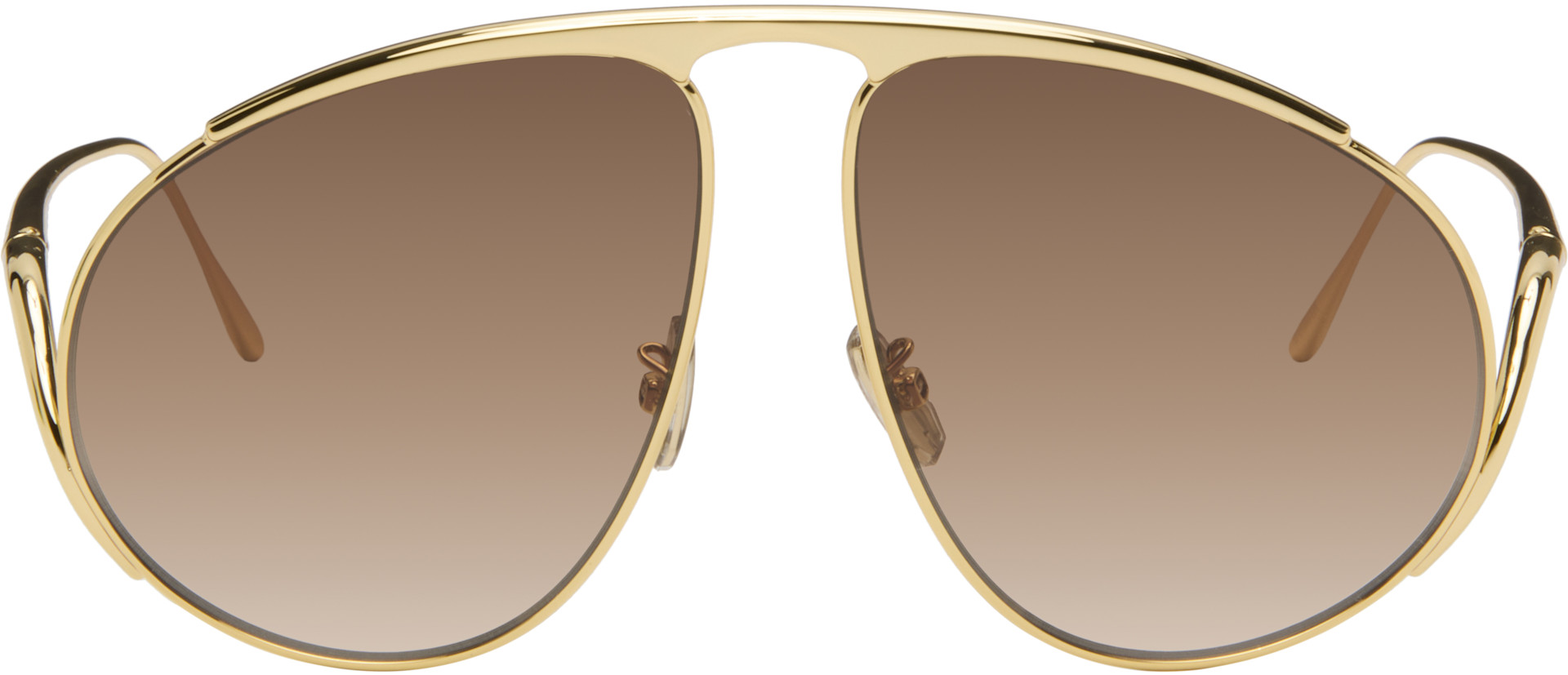 Loewe Gold Metal Frame Sunglasses with Brown Gradient Lenses Loewe LW40150U 32G Sunglasses - US main image 3