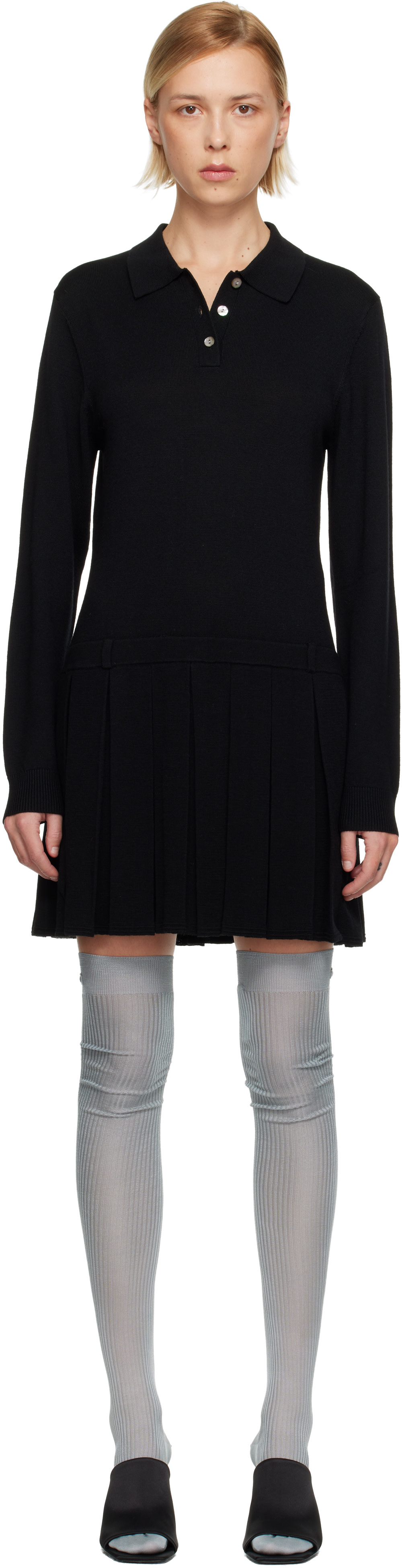 Sandy Liang - Robe courte Hague noire