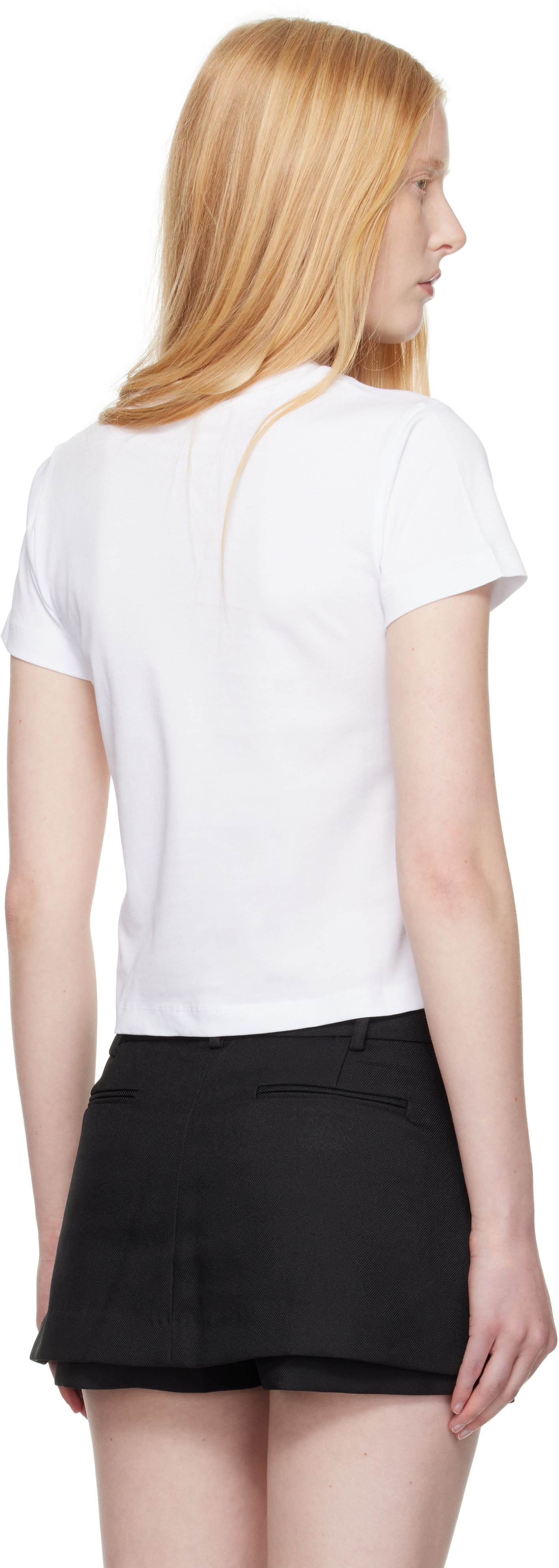 Sandy Liang: White Bow Ame T-Shirt | SSENSE United Kingdom