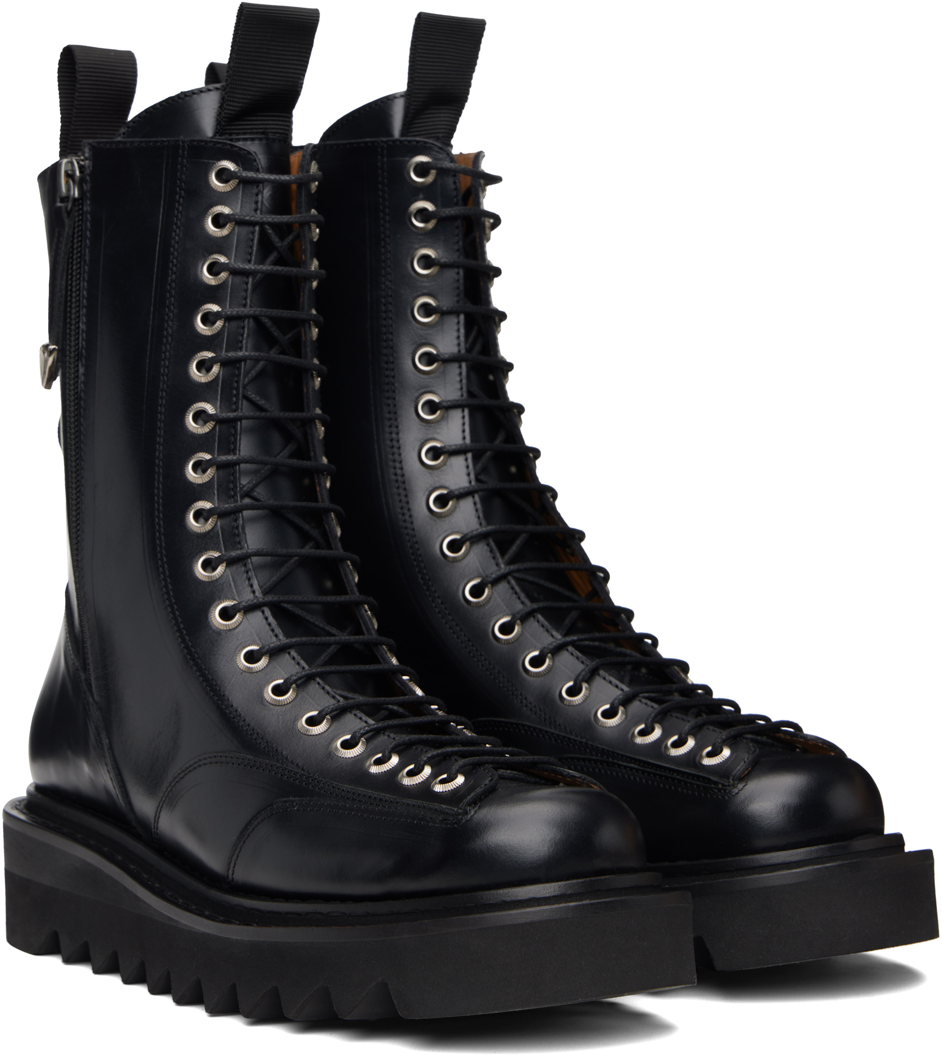 Toga Virilis: Black Leather Boots | SSENSE United Kingdom