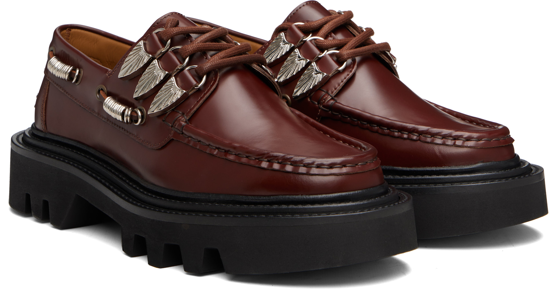 Toga Virilis: Brown Leather AJ1431 Derbys | SSENSE