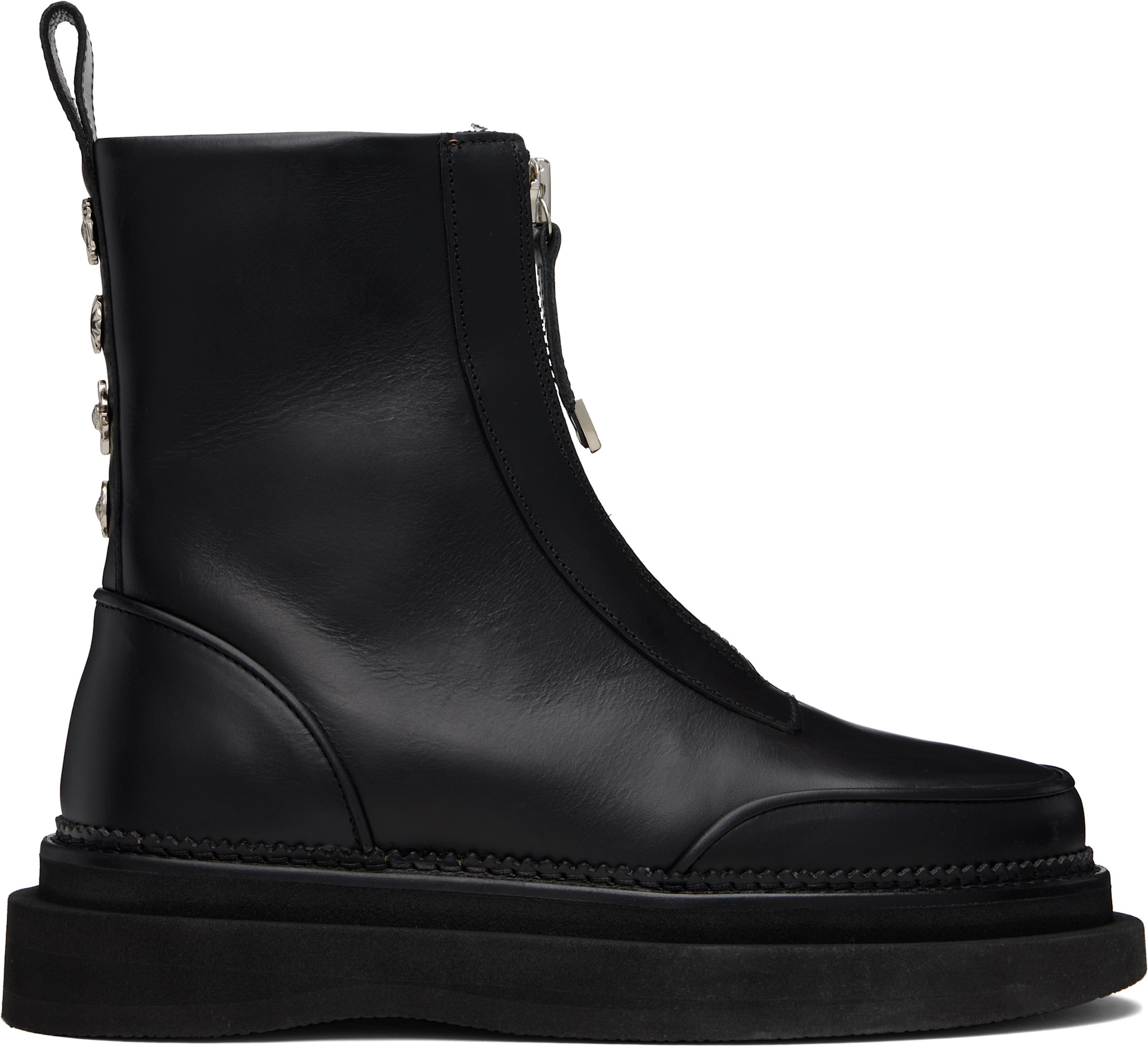 Toga Virilis: ブラック AJ1430 レザー ジップアップ ブーツ | SSENSE 日本