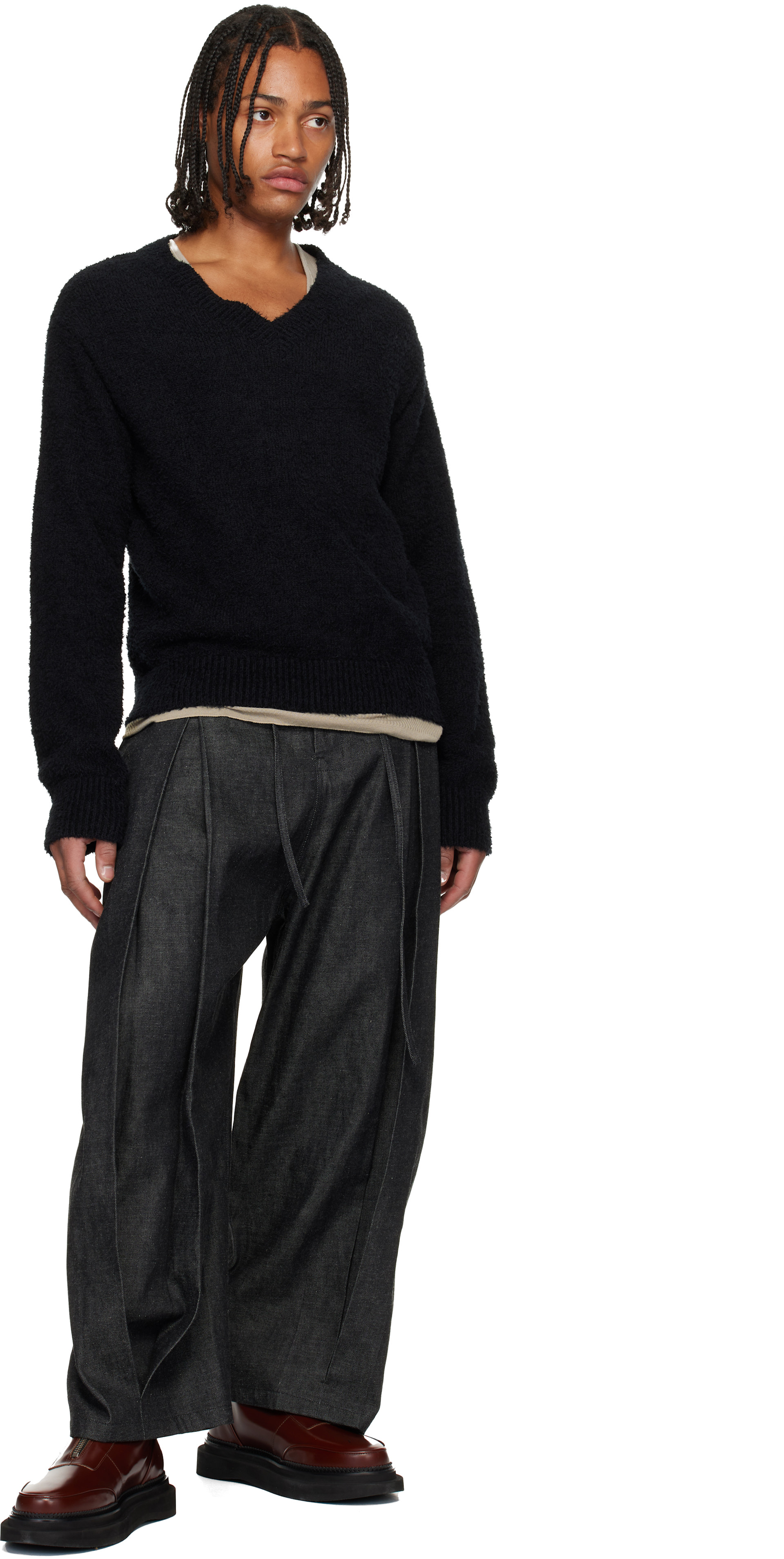 Toga Virilis: Brown Leather AJ1430 Zip-Up Boots | SSENSE