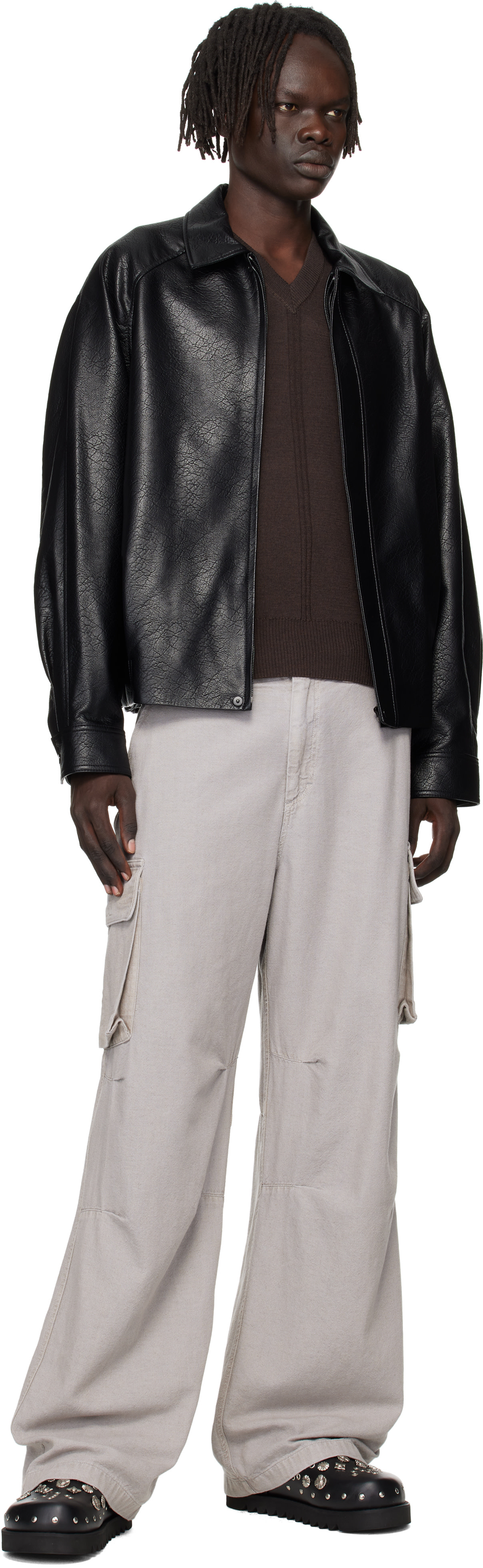 Toga Virilis: Black Eyelet Metal Sabot Loafers | SSENSE