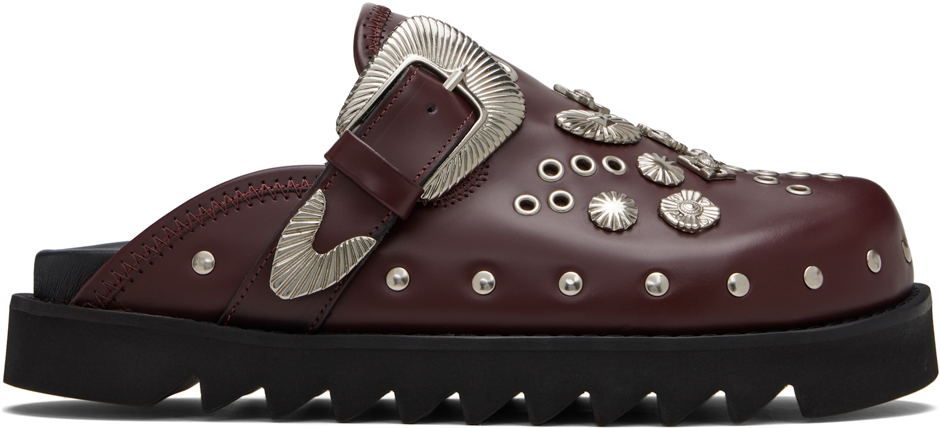 Toga Virilis: SSENSE限定 バーガンディ Eyelet Metal サボミュール