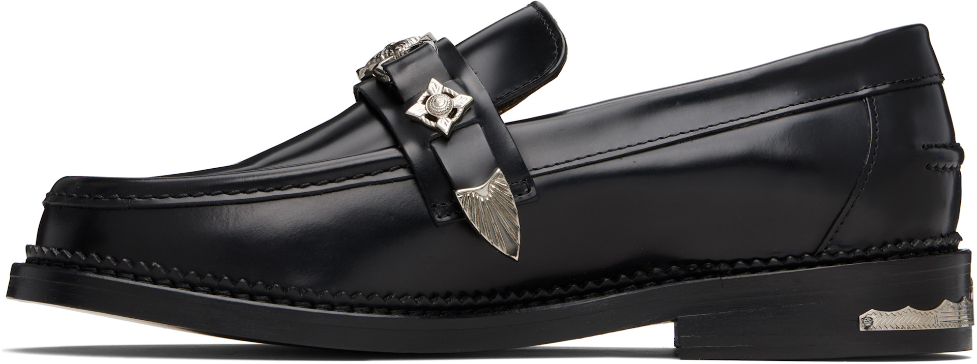 Toga Virilis: Black Metal Loafers | SSENSE Canada