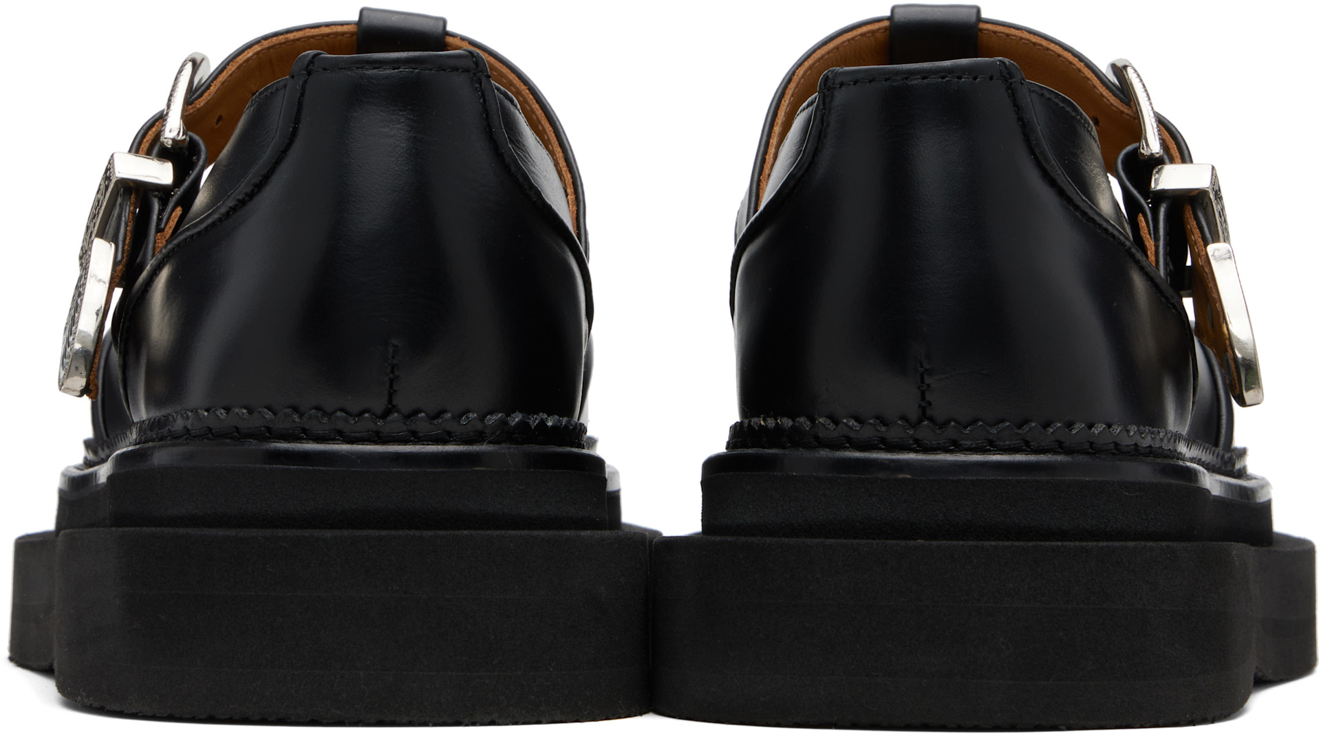 Toga Virilis: Black Hard Leather Loafers | SSENSE Canada
