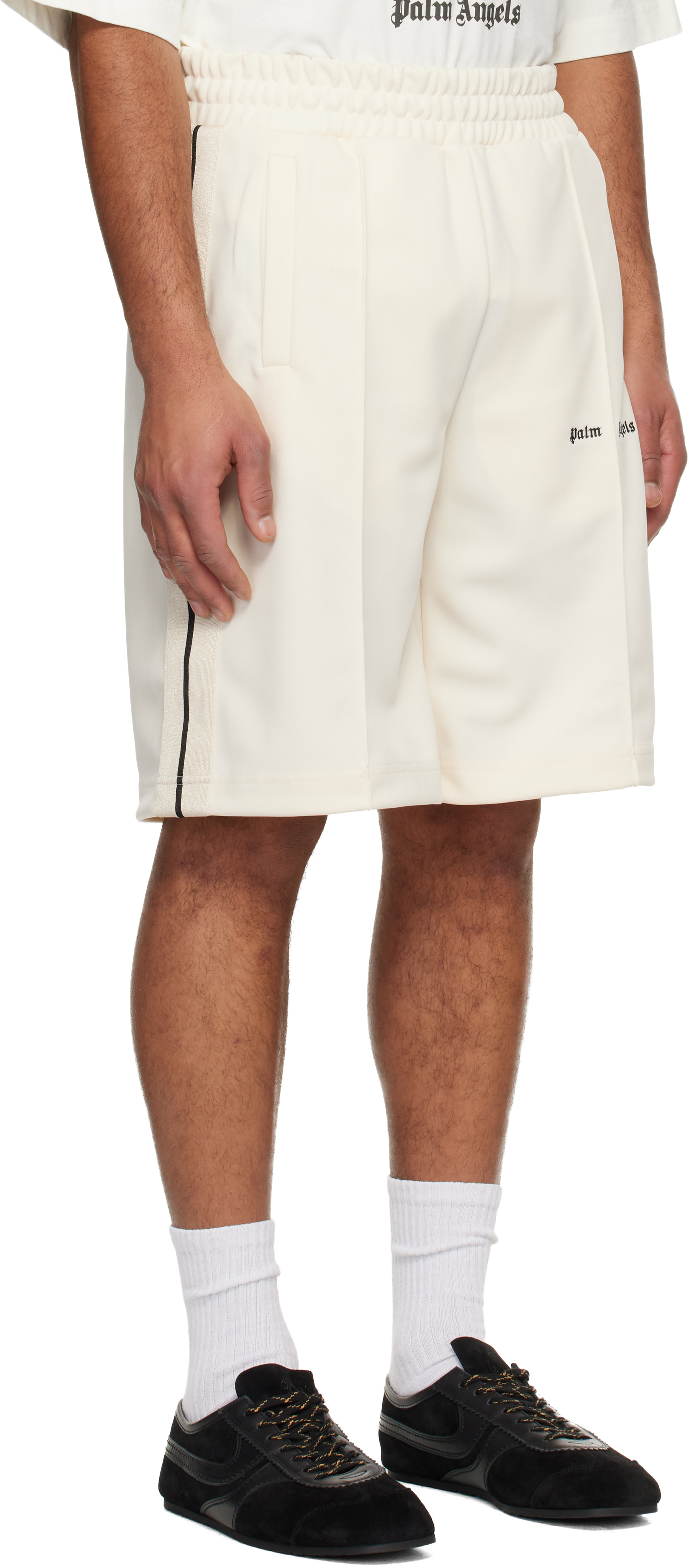 Palm Angels: Off-White Classic Logo Track Shorts | SSENSE