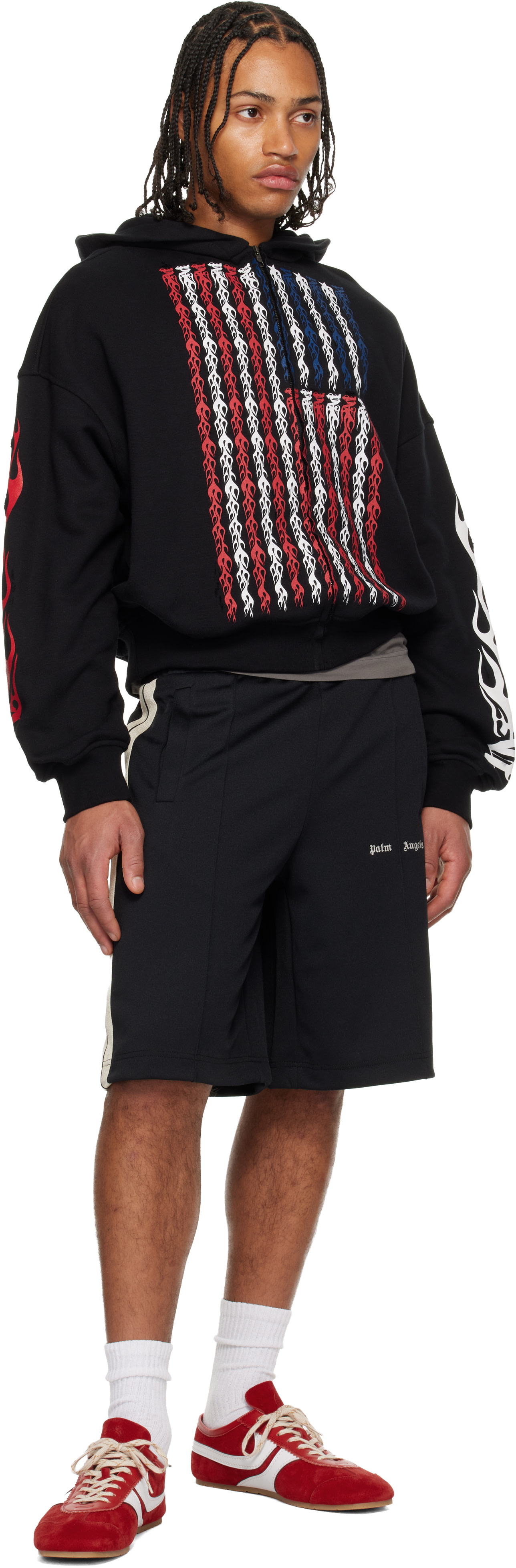 Palm Angels: Black Classic Logo Track Shorts | SSENSE