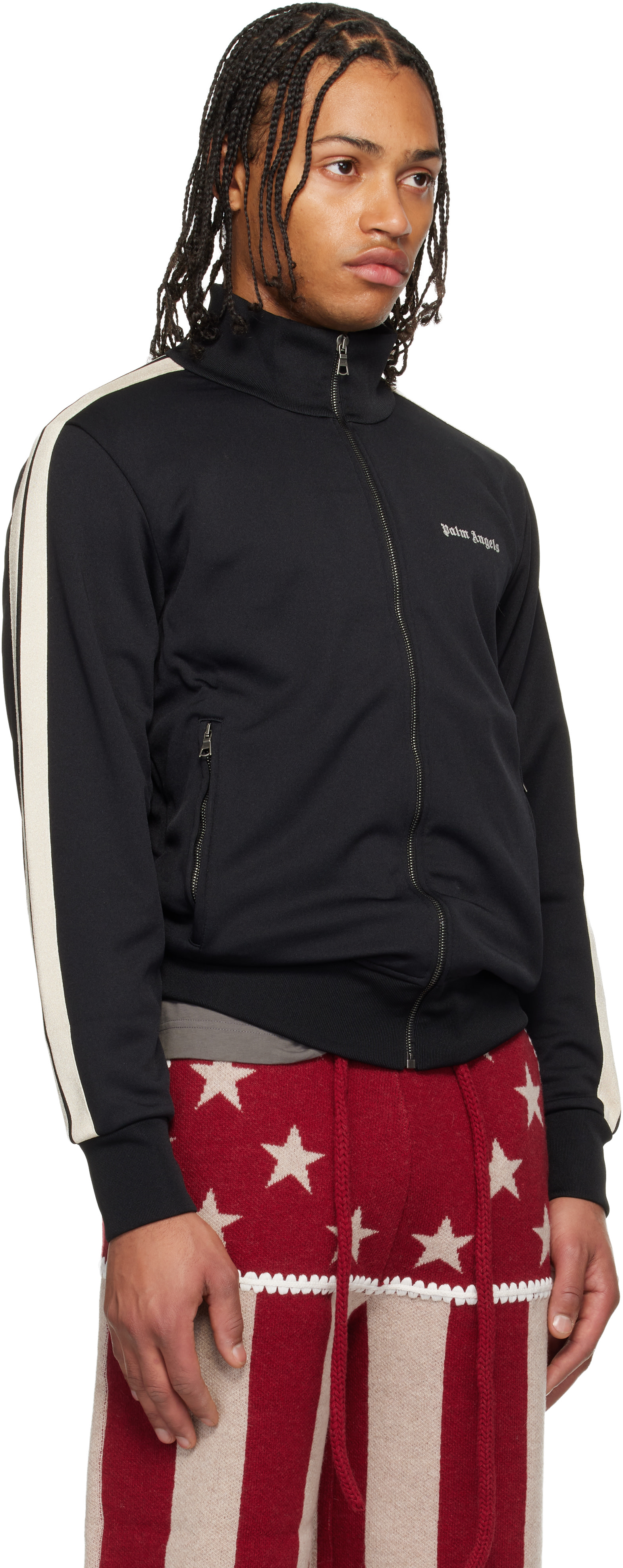 Palm Angels: Black Classic Logo Track Jacket | SSENSE