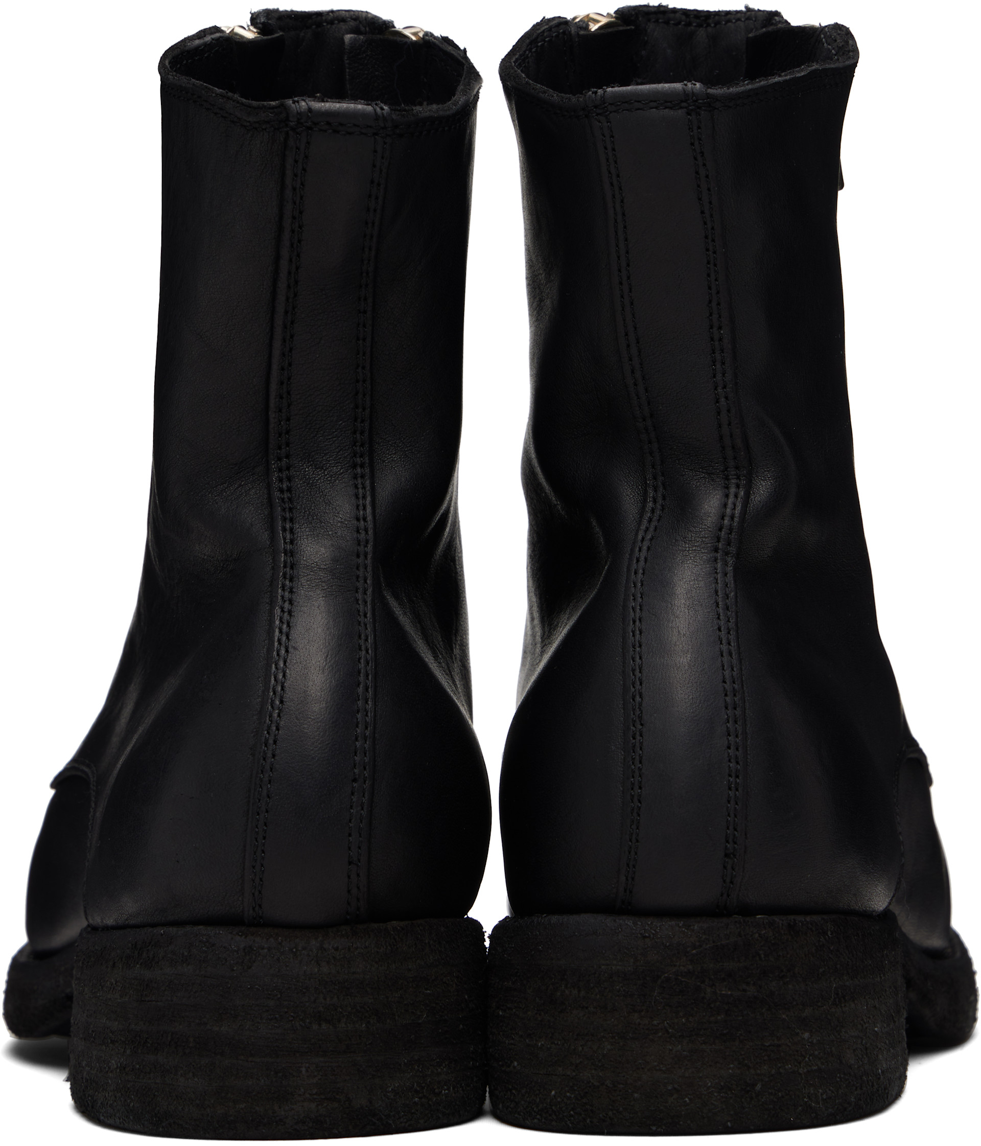 Guidi: ブラック Horse ダブル フロントジップ ブーツ | SSENSE 日本