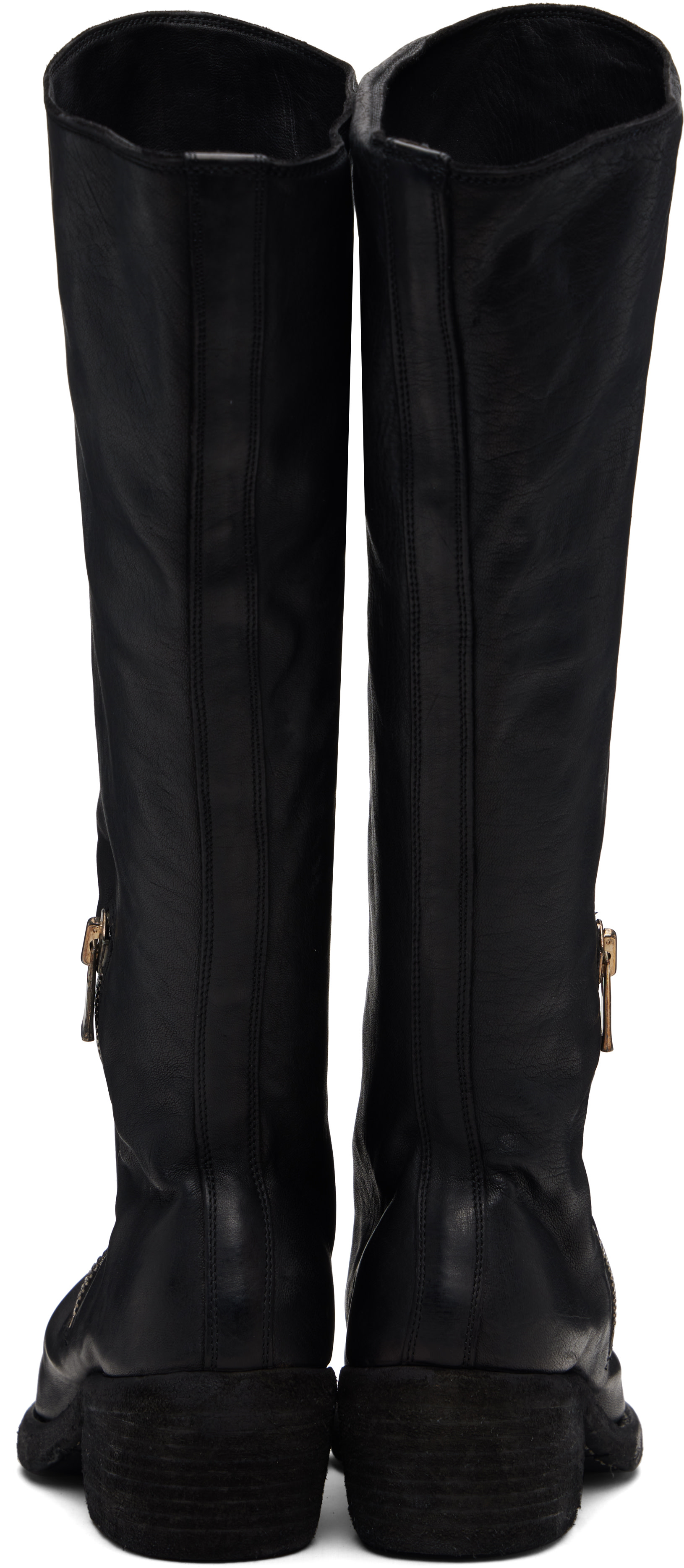 Guidi: Black Soft Horse Black Side Zip Hi Boots | SSENSE