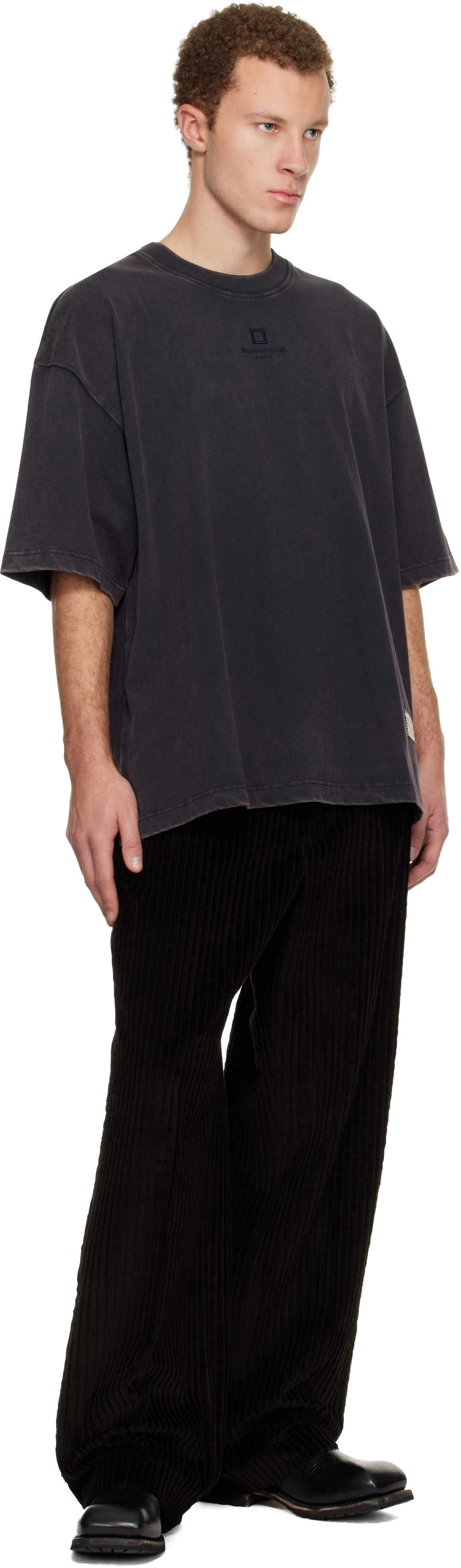 WOOYOUNGMI: Navy Dyed Overfit T-shirt | SSENSE