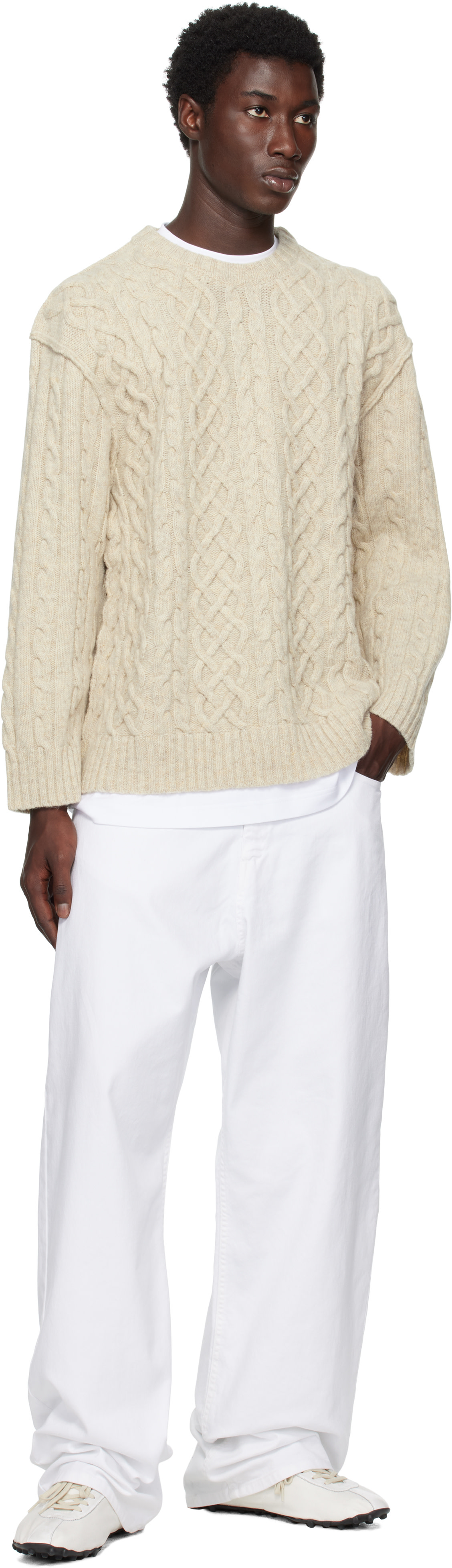 Moschino: Beige City Escape Sweater | SSENSE