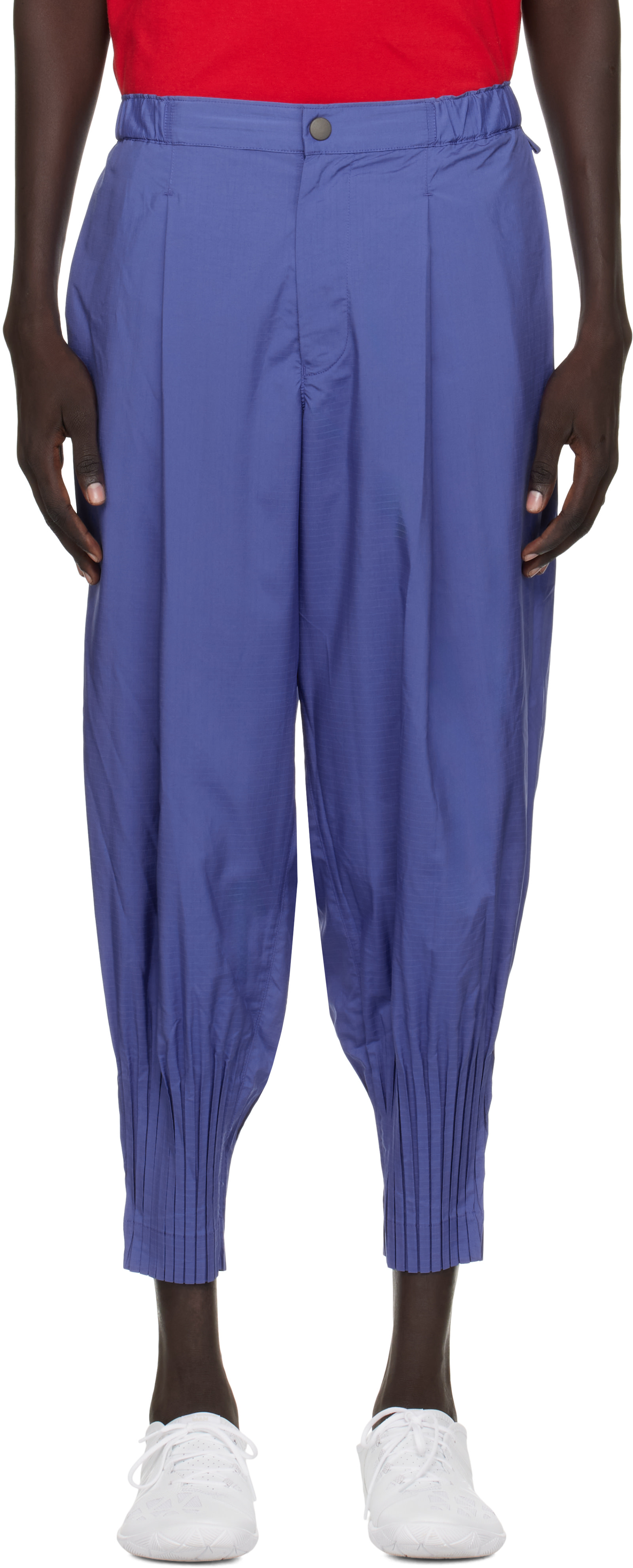 HOMME PLISSÉ ISSEY MIYAKE: Blue Cascade Trousers | SSENSE Puerto Rico