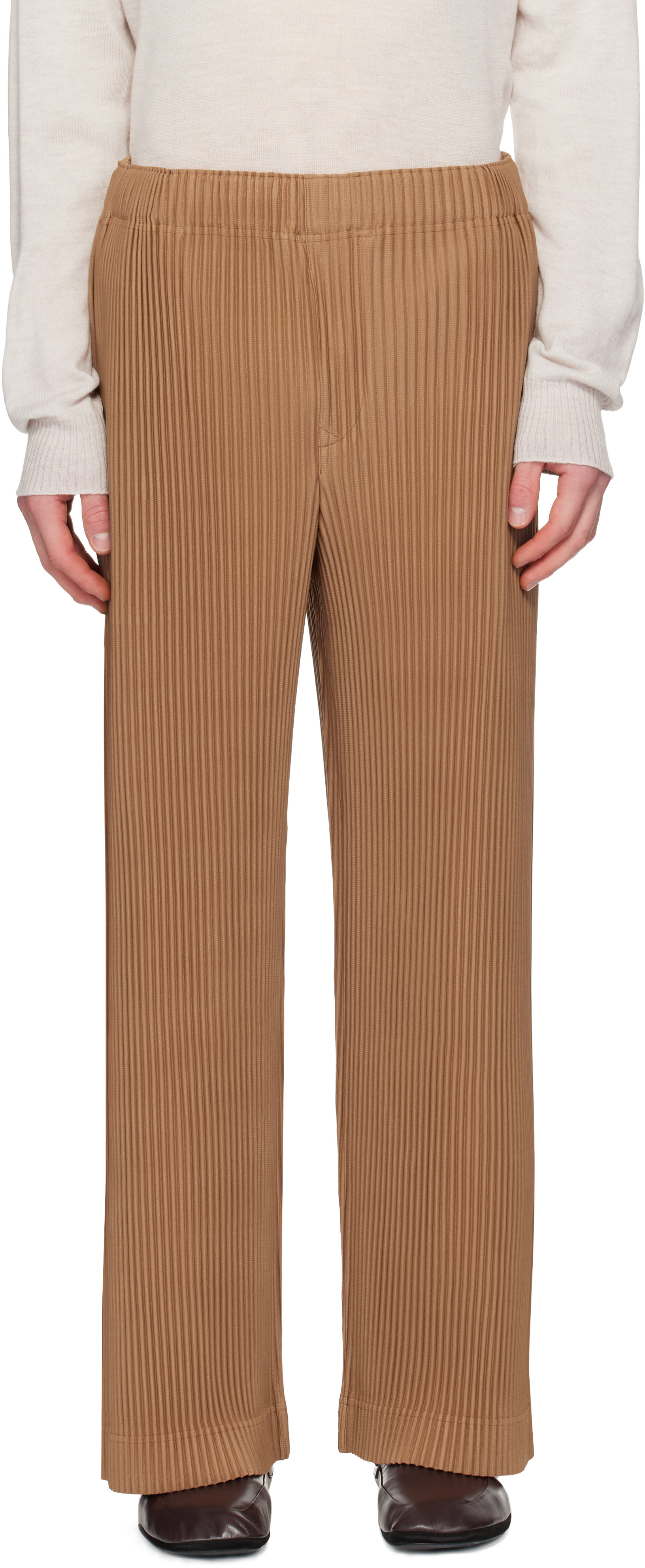 HOMME PLISSÉ ISSEY MIYAKE: Tan Monthly Colors October Trousers