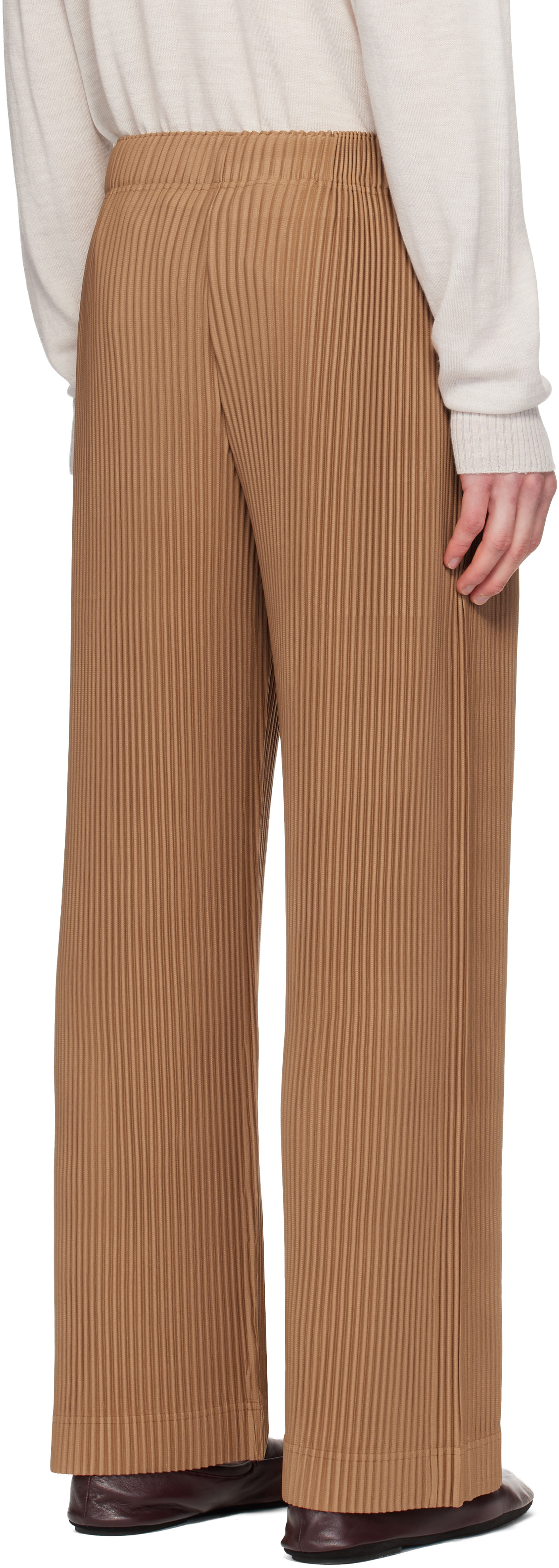 HOMME PLISSE ISSEY MIYAKE ベージュ サイズ３ HOMME PLISSÉ ISSEY MIYAKE: Tan Monthly Colors October Trousers