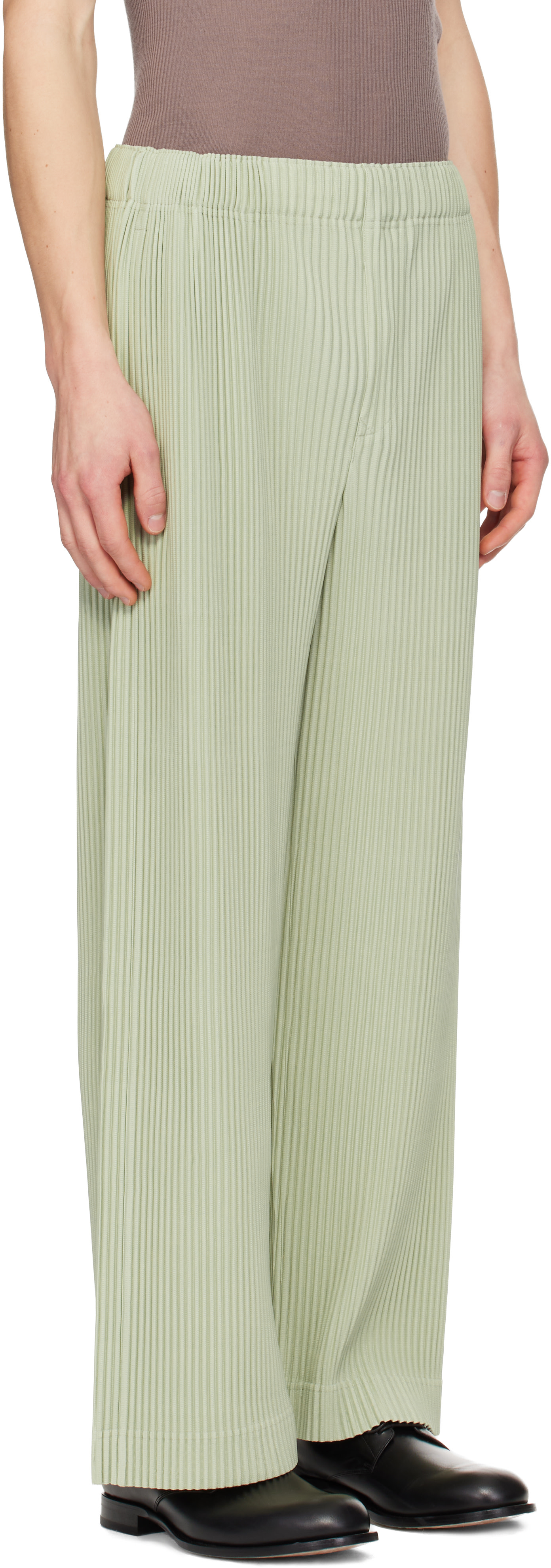HOMME PLISSÉ ISSEY MIYAKE: Green Monthly Colors October Trousers