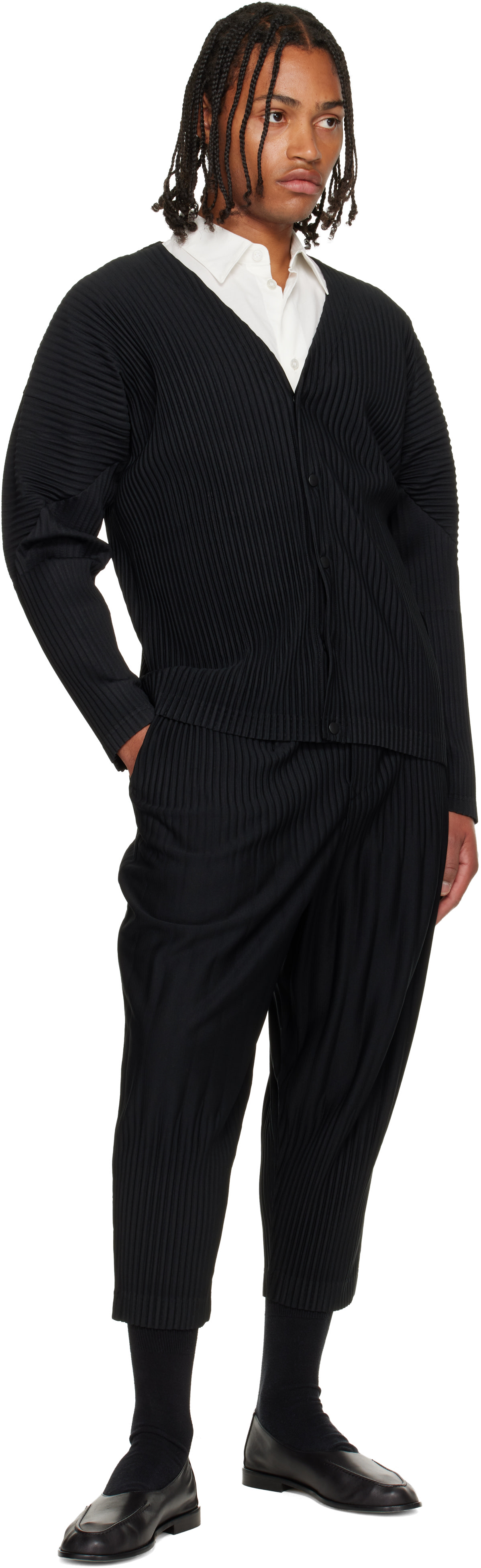 HOMME PLISSÉ ISSEY MIYAKE: Black Basics July Trousers | SSENSE China
