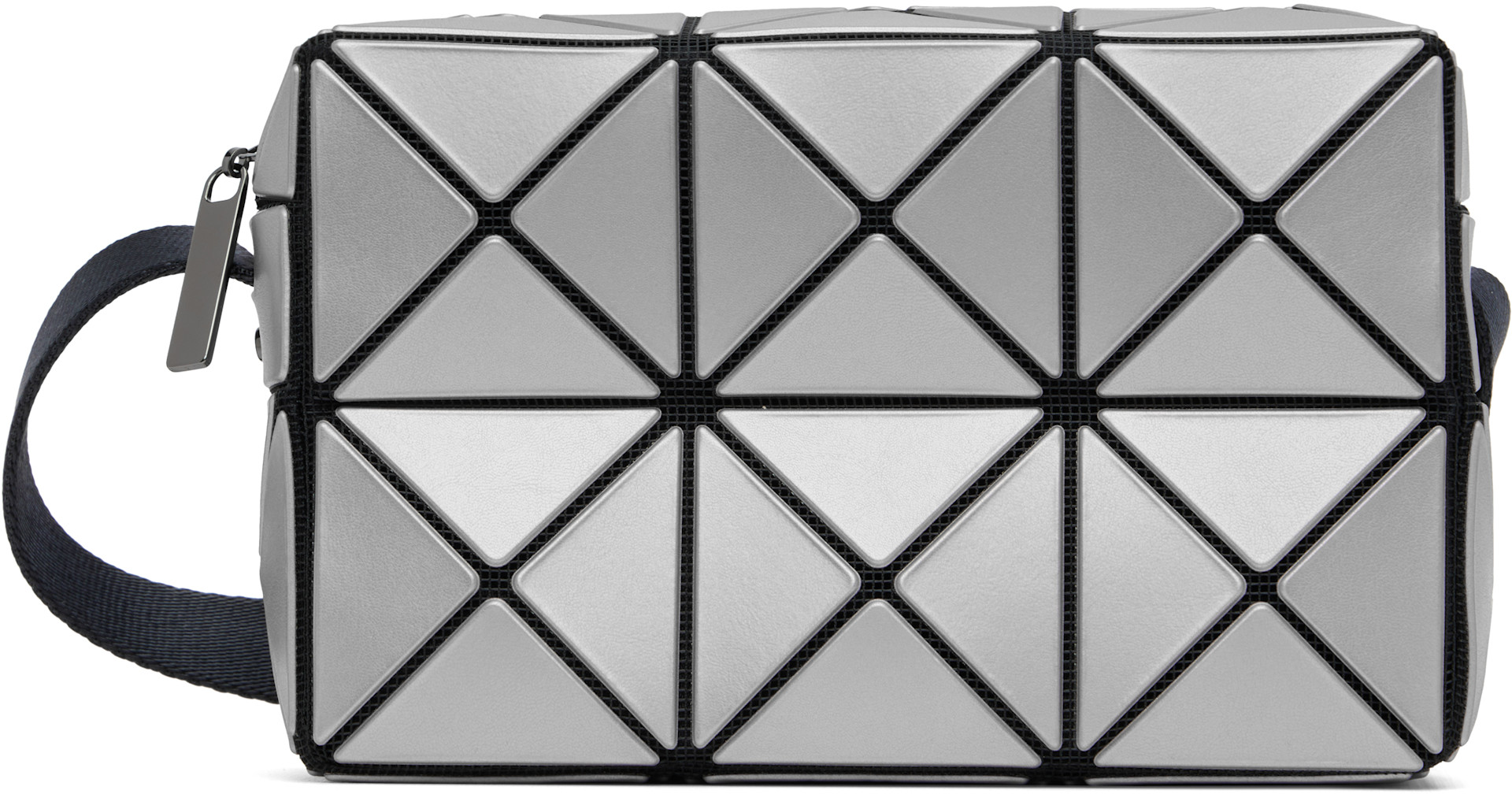 BAO BAO ISSEY MIYAKE: Silver Cuboid Metallic Bag | SSENSE Canada