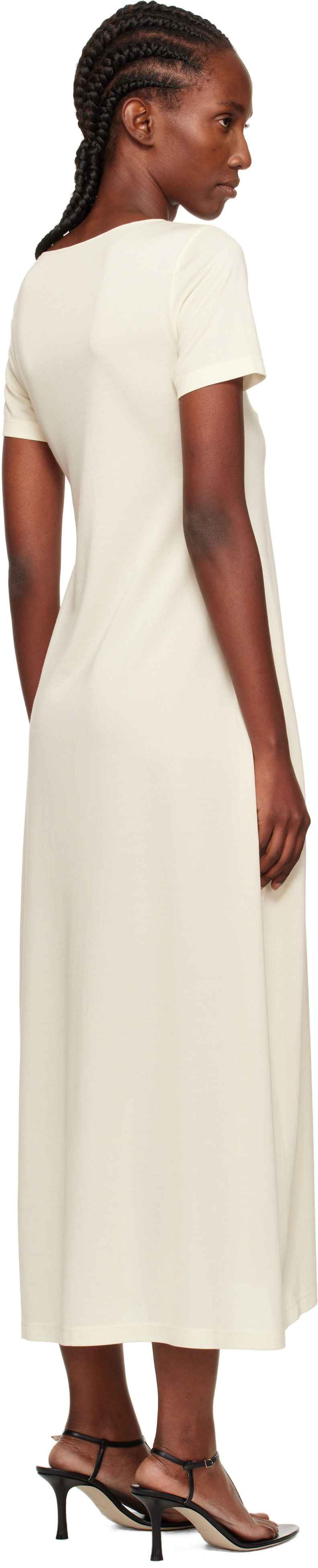 GIA STUDIOS - Robe midi Raphine blanc cassé