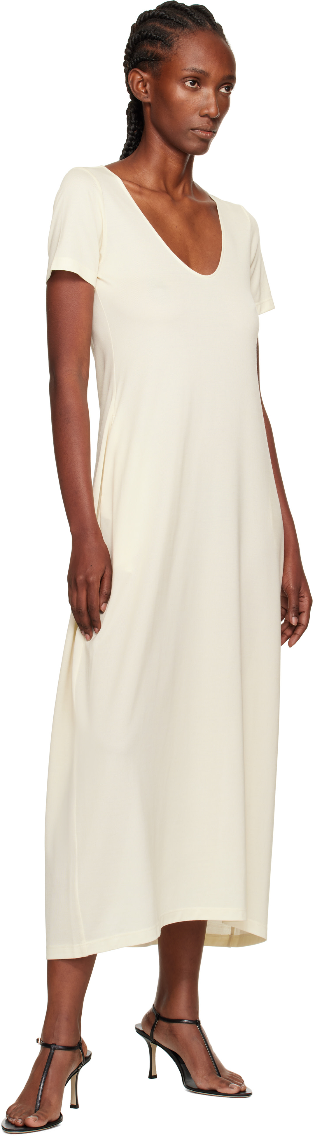 GIA STUDIOS - Robe midi Raphine blanc cassé