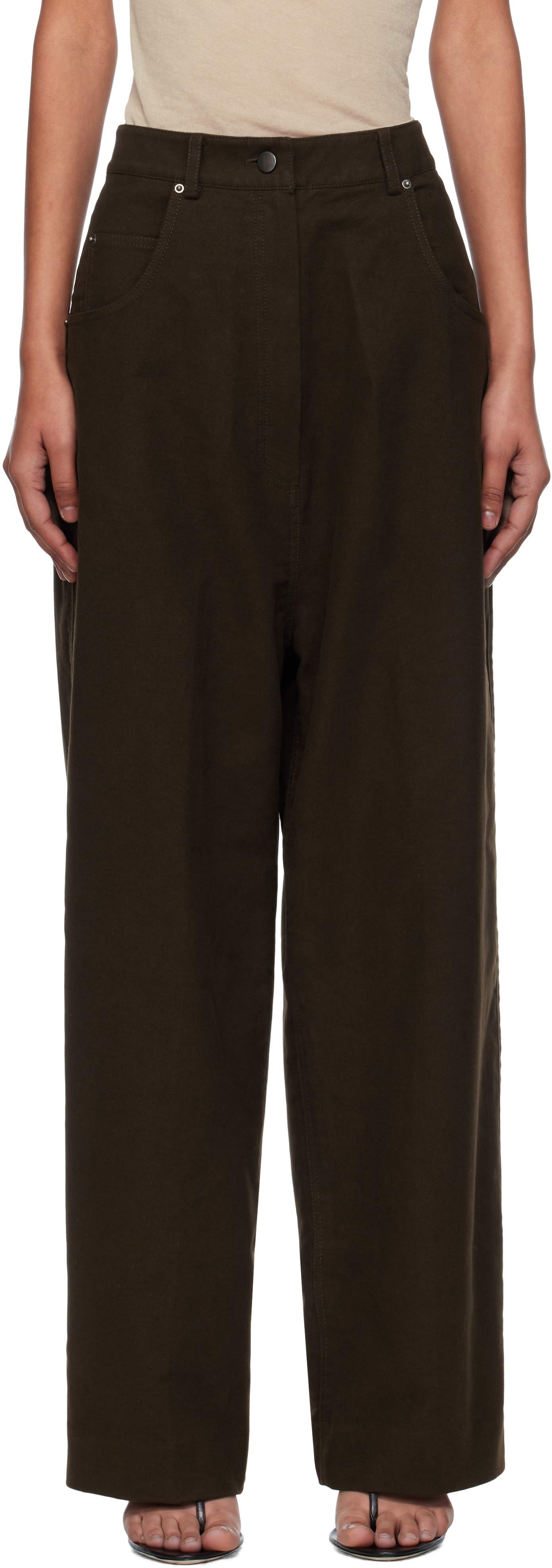 GIA STUDIOS - Pantalon Grace brun
