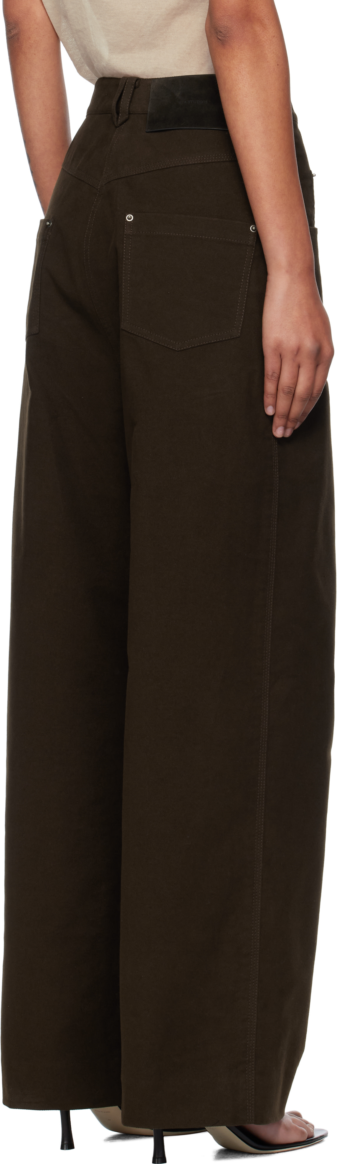GIA STUDIOS - Pantalon Grace brun