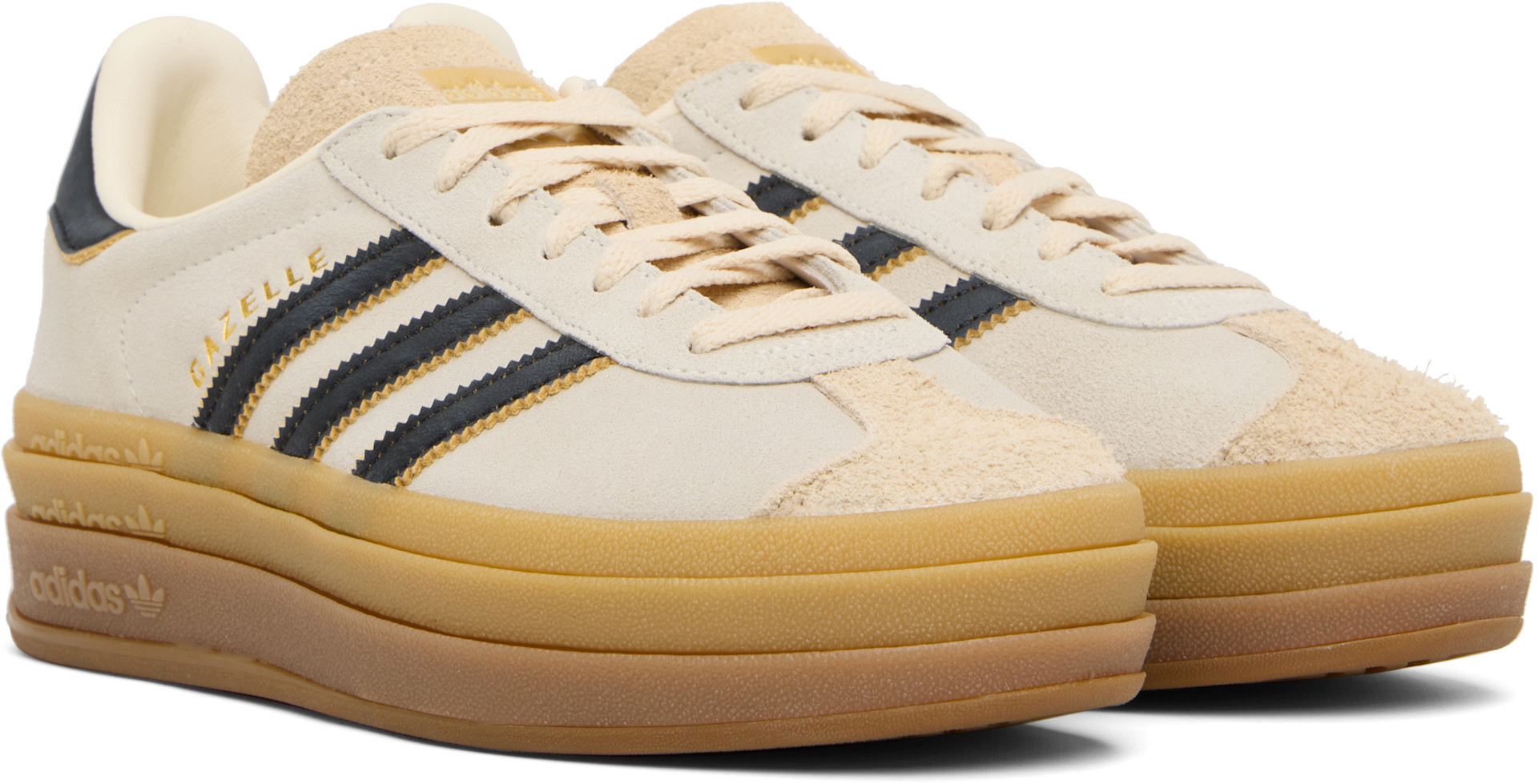 adidas Originals: Beige & Black Gazelle Bold Sneakers | SSENSE Canada