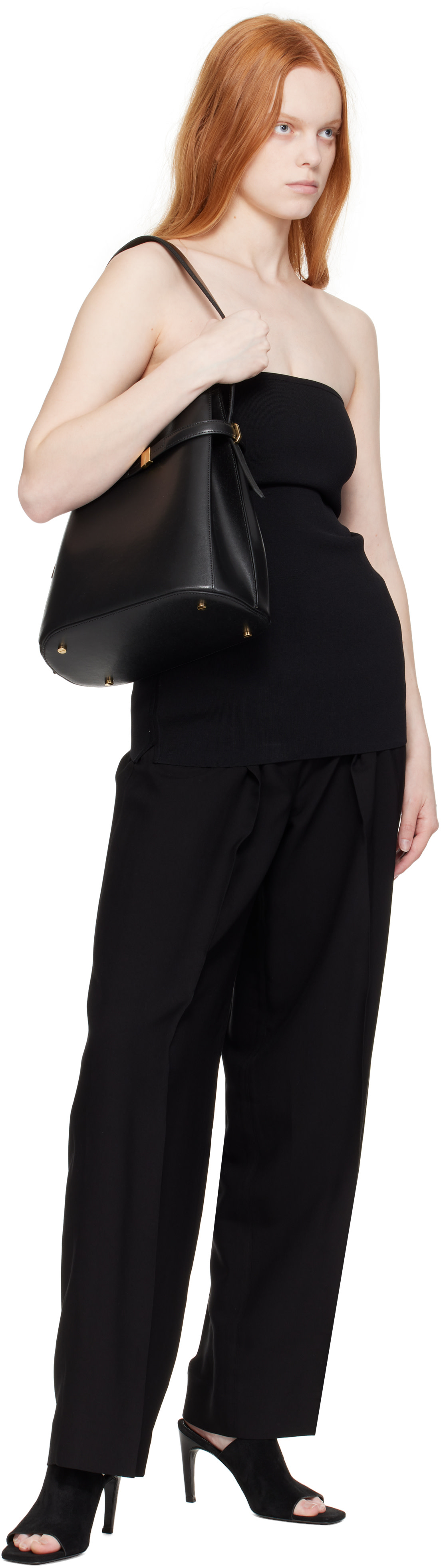 blue leather shirt dress HALTER NECK TWO SIDED LEATHER DRESS IN NAVY-BLUE | CULT MIA main image 0