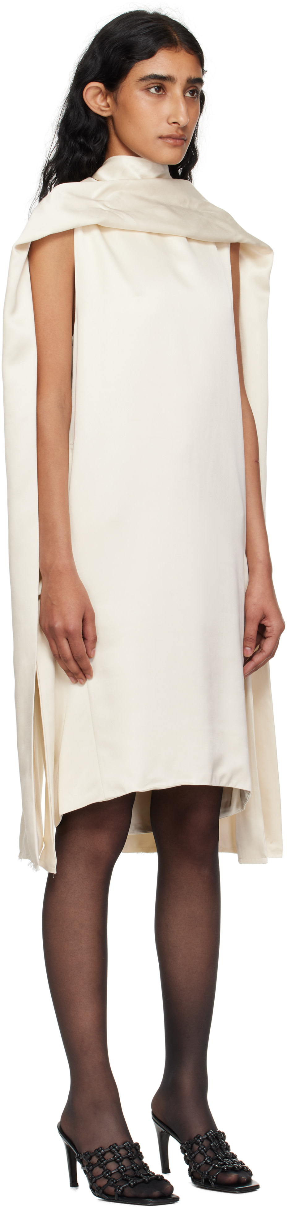 TOTEME: Off-White Cocoon Scarf Minidress | SSENSE TOTEME: Off-White Cocoon Scarf Minidress | SSENSE