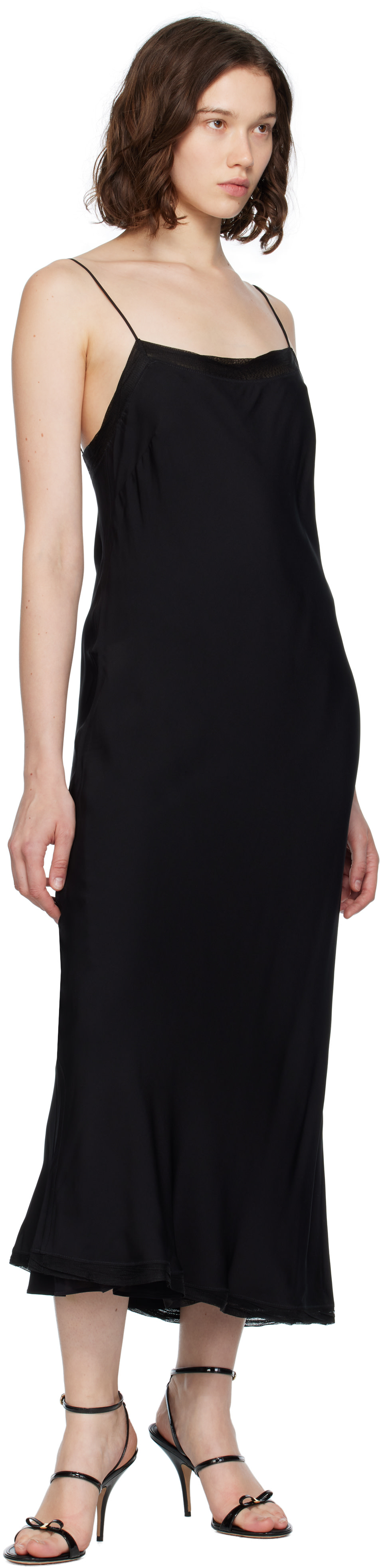 TOTEME - Robe midi noire en satin