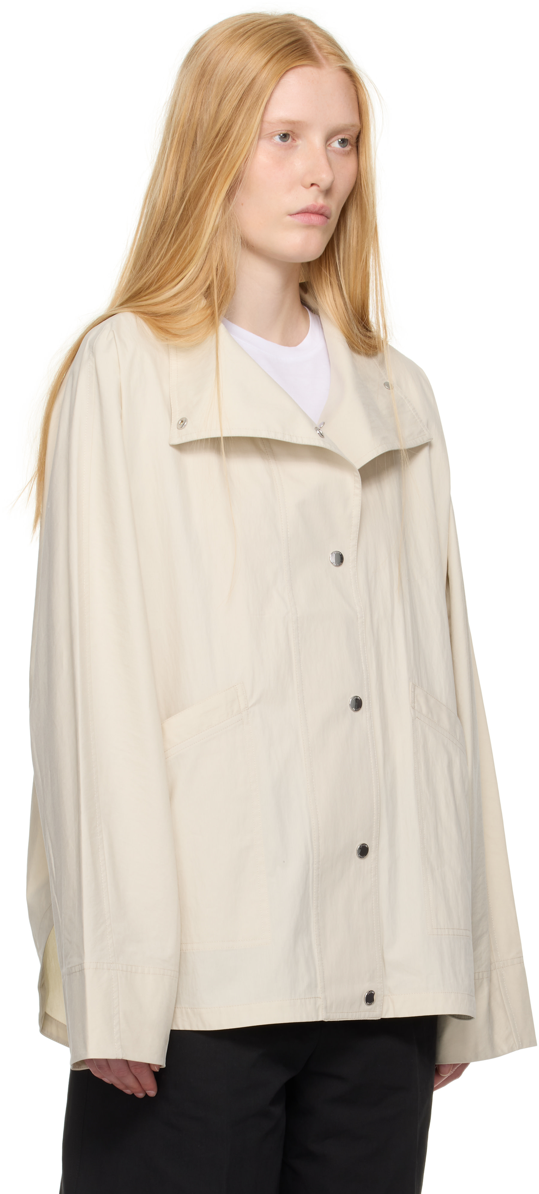 TOTEME ベージュ オーバーサイズジャケット TOTEME: Beige Summer Parachute Jacket | SSENSE