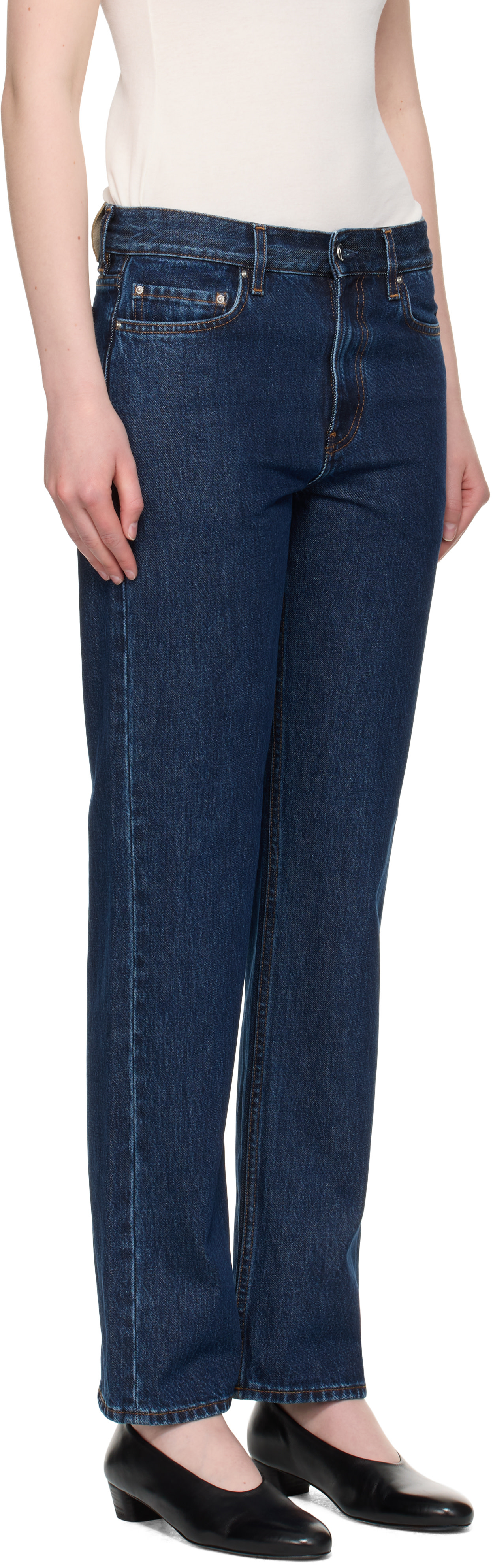 TOTEME - Jean droit indigo à taille basse