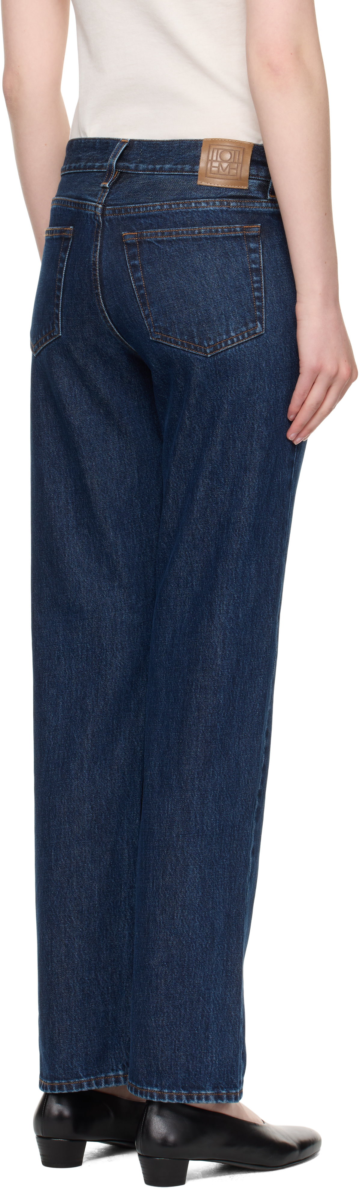TOTEME - Jean droit indigo à taille basse