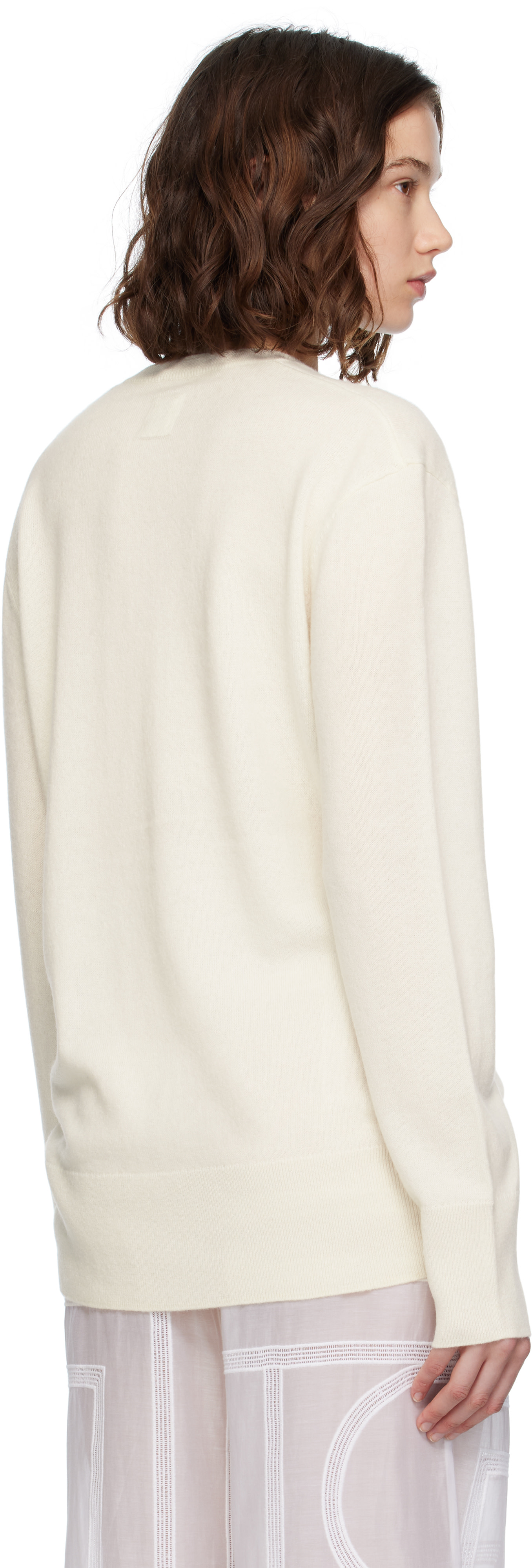 TOTEME: Off-White Cashmere V-Neck Knit Sweater | SSENSE Canada
