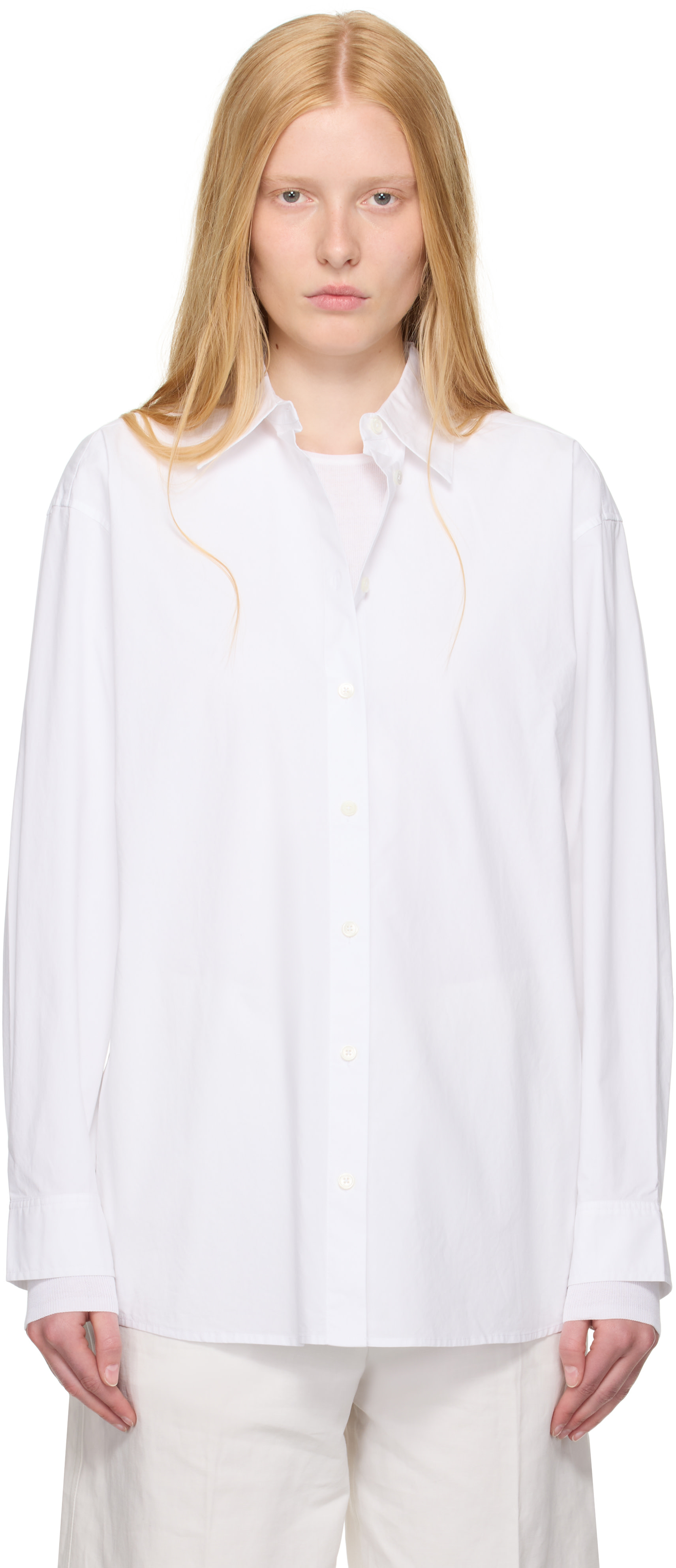 TOTEME シャツ　美品 TOTEME: ホワイト Classic Tumbled シャツ | SSENSE 日本