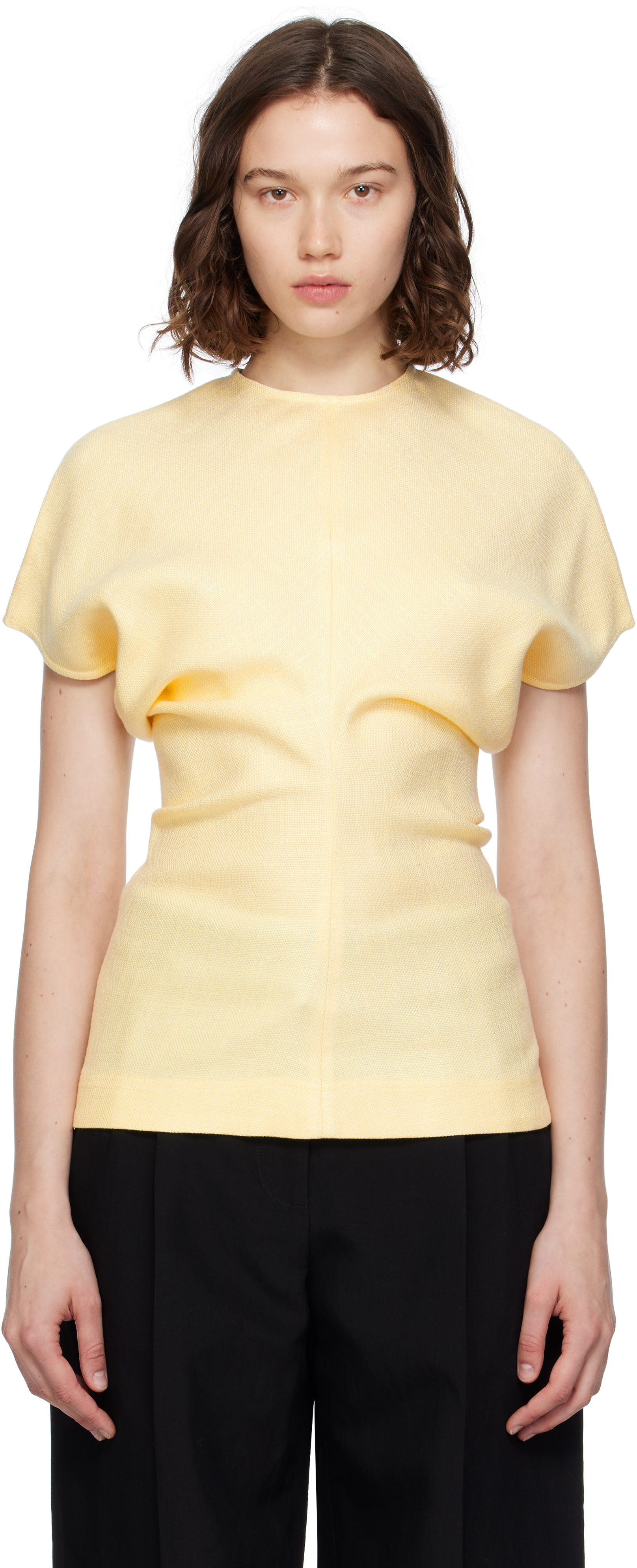TOTEME: Beige Slouch Waist Basketweave Top | SSENSE